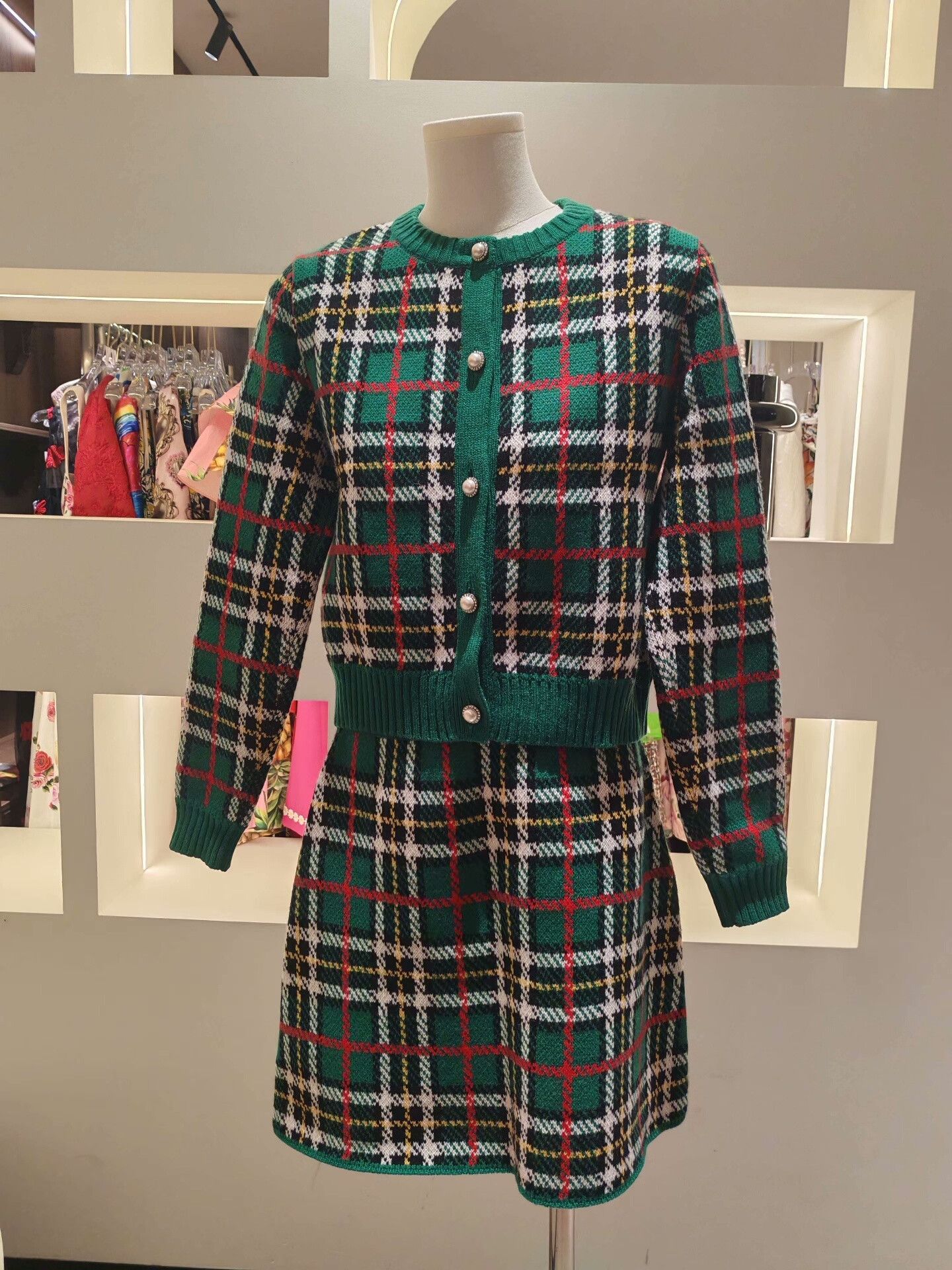 Miu Miu Miu Miu Plaid Knit Set Size M / US 6-8 / IT 42-44 - 1 Thumbnail