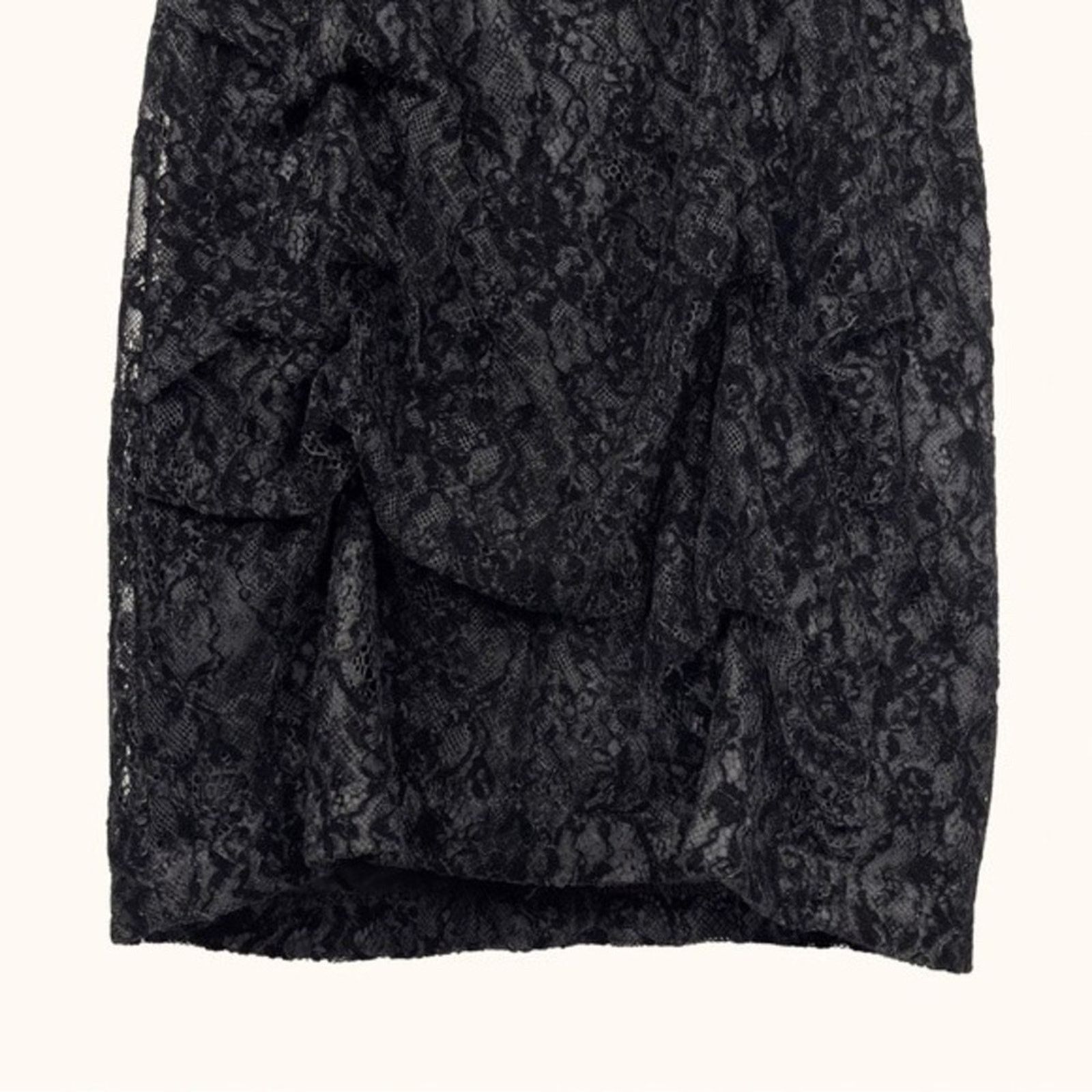 Maje Maje | Rimael Black Velvet Flocked Lace Mini Dress Size 1 Size S / US 4 / IT 40 - 7 Thumbnail