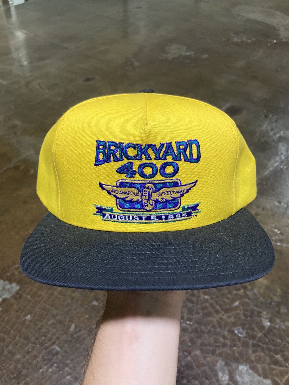 NASCAR × Vintage Vintage 90s Brickyard 400 1995 Racing Snapback Hat Yellow Size ONE SIZE - 1 Thumbnail