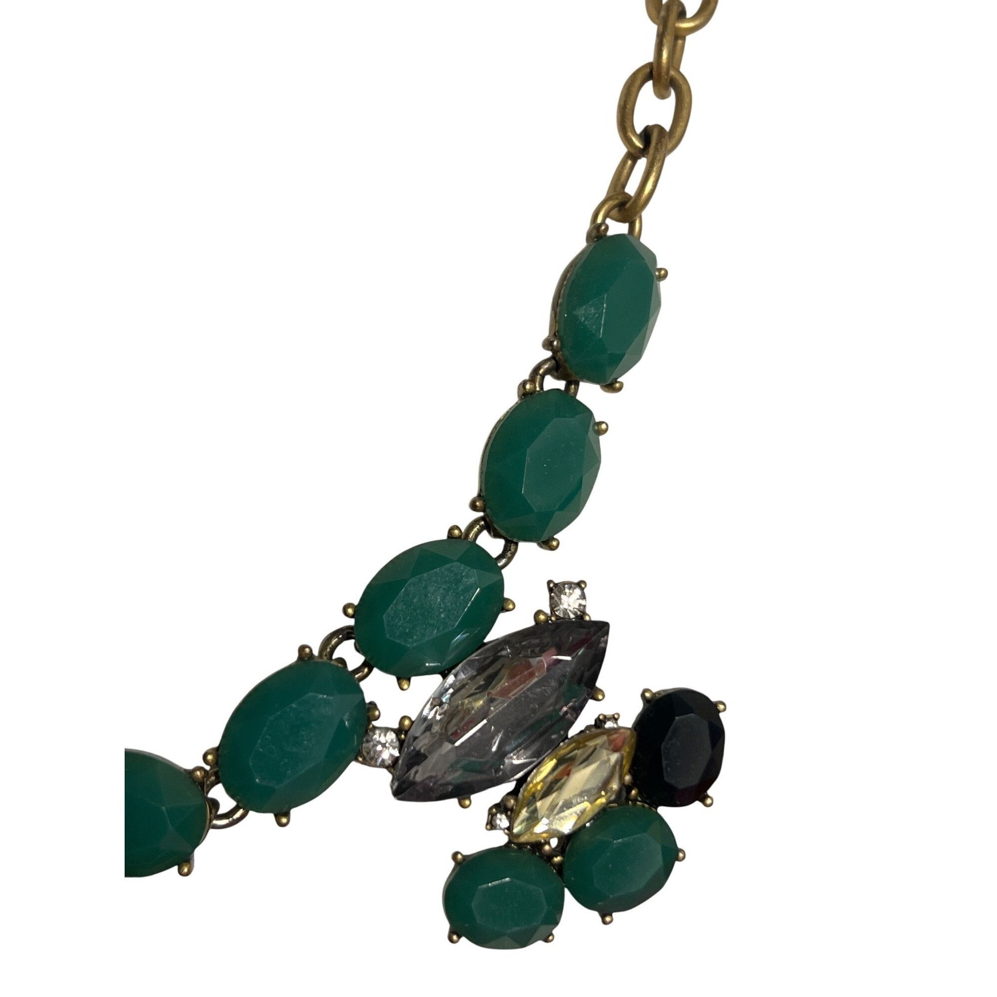 J.Crew J.Crew Bib Necklace Glows Under Black Light Green Mauve Clea Size ONE SIZE - 4 Thumbnail