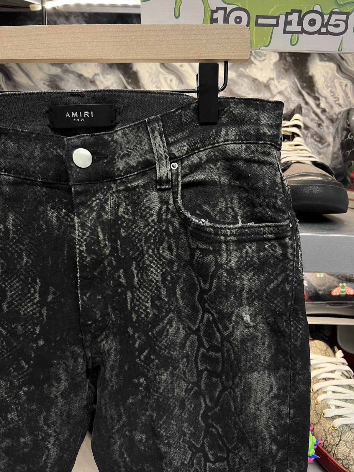 Amiri Amiri Skinny Fit Distressed Snake Print Jeans Size US 29 - 3 Thumbnail
