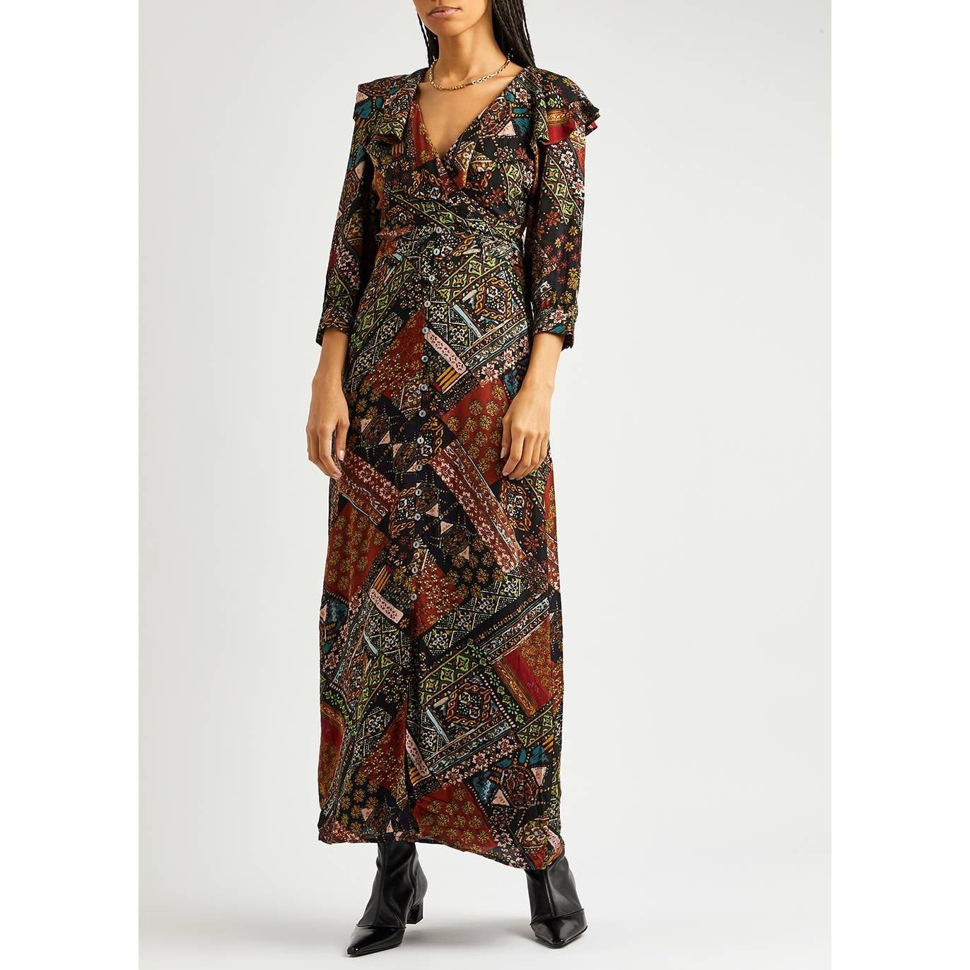 Free People New Free People Lennon Maxi Dress $168 X-SMALL Black Combo Size XS / US 0-2 / IT 36-38 - 9 Thumbnail