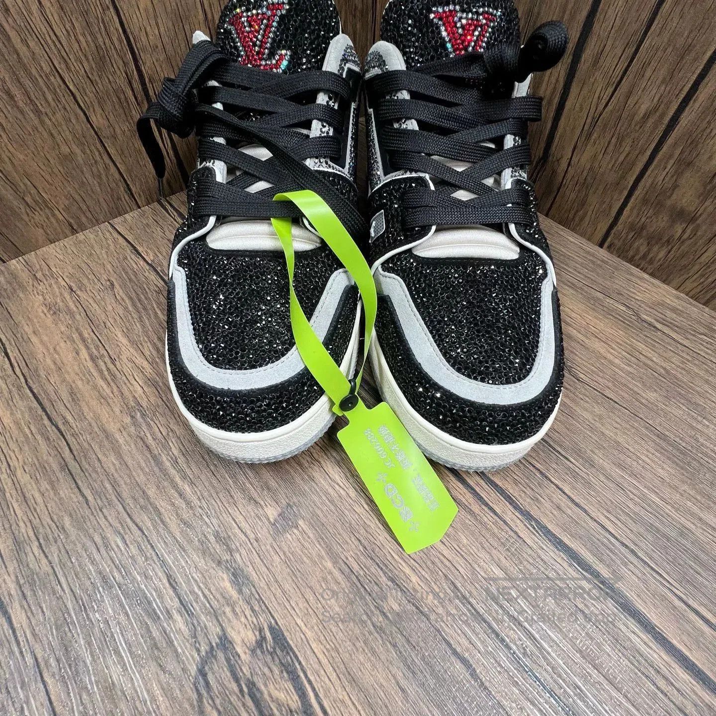 Louis Vuitton LV Trainer Full Diamond Black Sneakers. Size US 10.5 / EU 43-44 - 3 Thumbnail