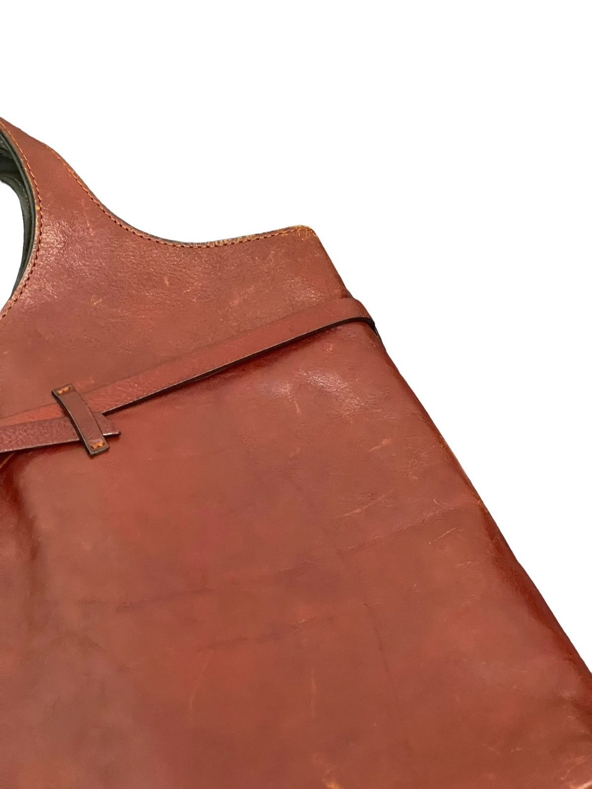 Genuine Leather Full Leather Patina Vtg Francesco Biasia Tote Bag 2🟩 Size ONE SIZE - 11 Thumbnail