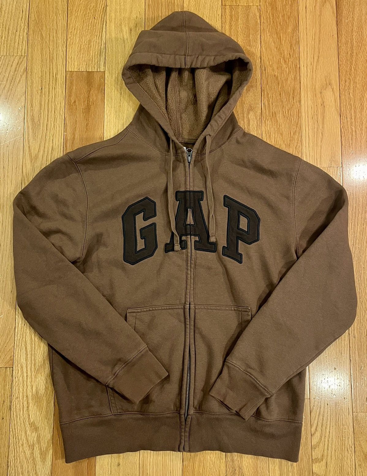 Gap Logo Brown Zip-Up Hoodie