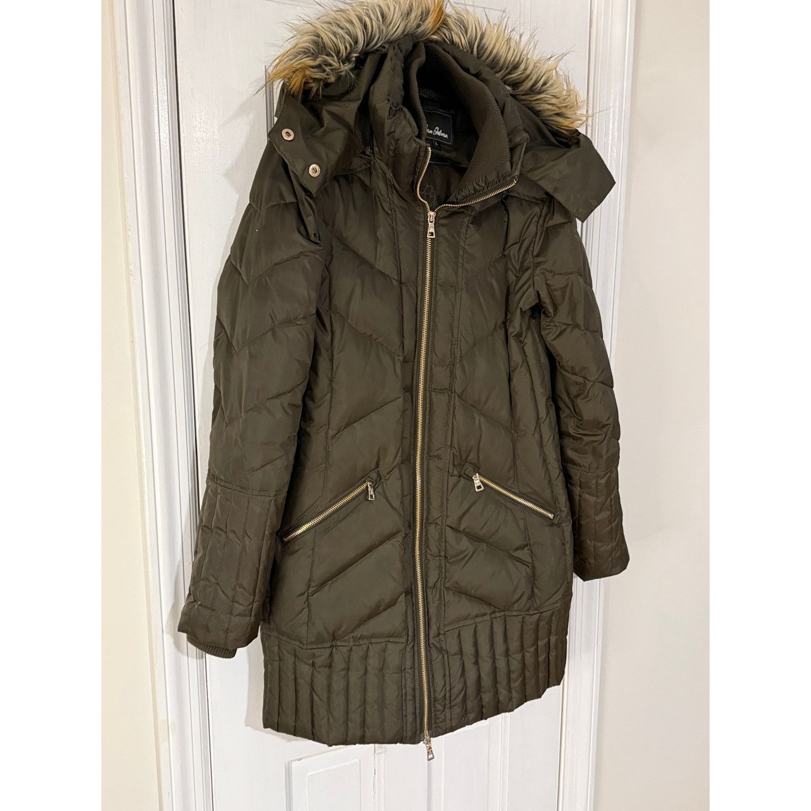 Sam Edelman Sam Edelman Brown/Green Quilted Down Anorak Women's - Large Size L / US 10 / IT 46 - 3 Thumbnail