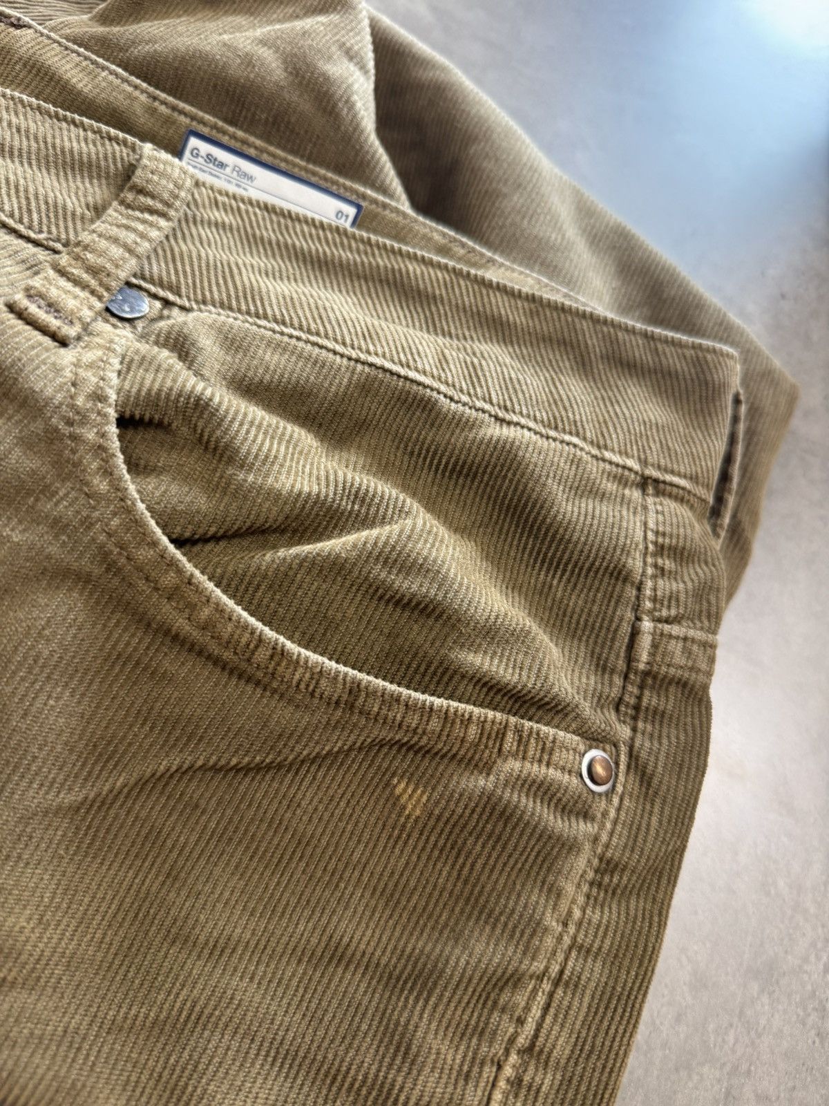 G star raw 36/34 morris low straight coj corduroy pants y2k