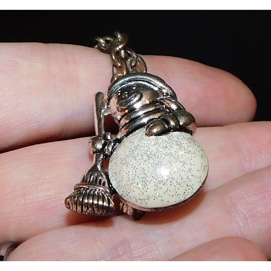 Other Vintage Silver Glitter Snowman Necklace/Brooch Size ONE SIZE - 8 Thumbnail