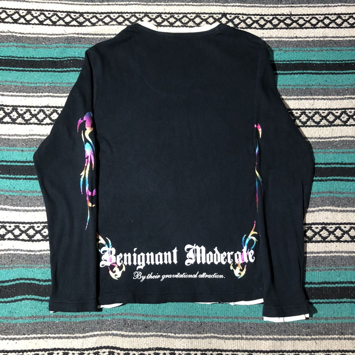 If Six Was Nine × Japanese Brand × Le Grande Bleu (L.G.B.) The Bay's Garden Tribal Rainbow LGB Style Longsleeve Size US L / EU 52-54 / 3 - 6 Thumbnail