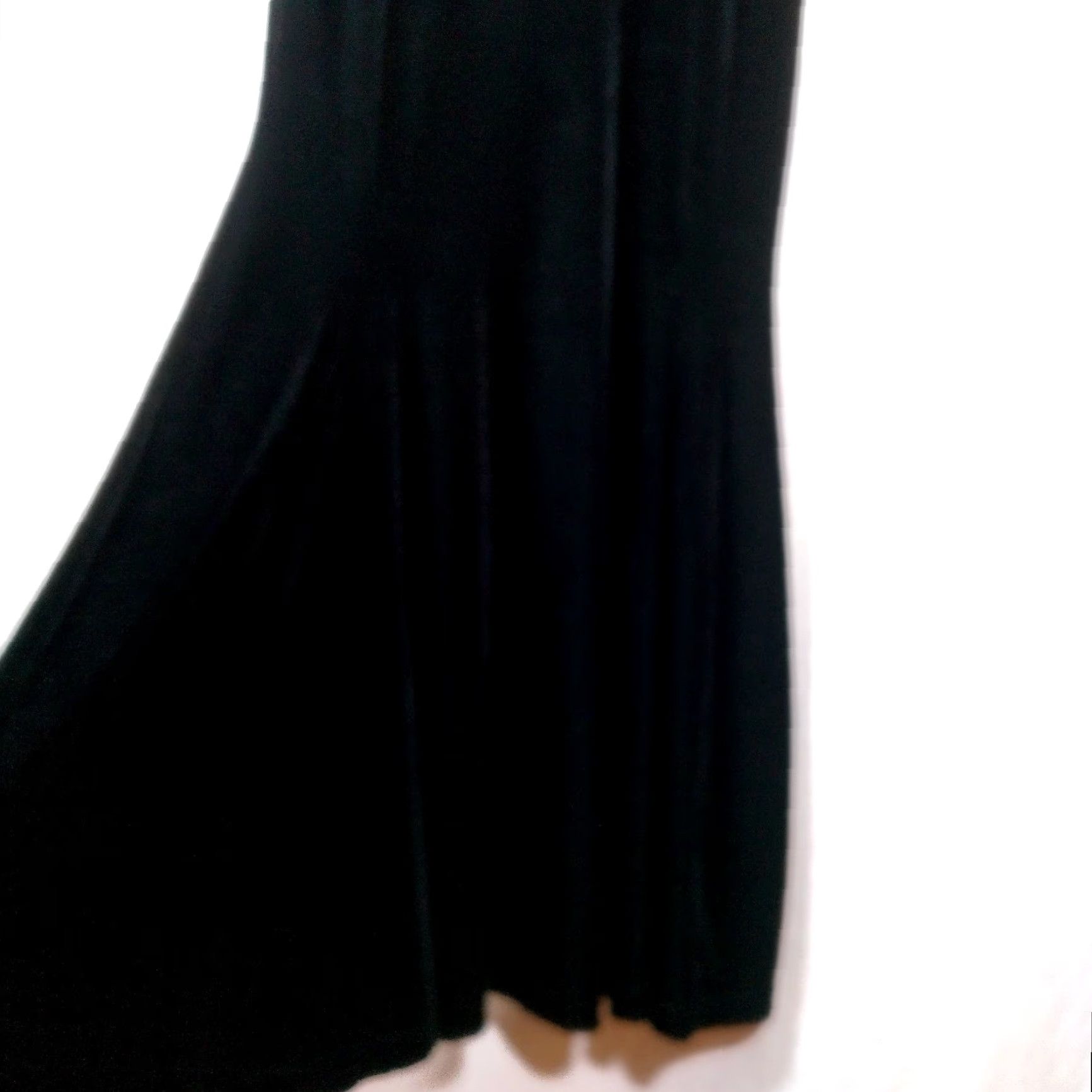 Velour Valerie Stevens Dress Maxi Long Sleeve Black Velour Woman 8 Whimsigoth Vampire Gothic Velour Dress Size M / US 6-8 / IT 42-44 - 5 Thumbnail