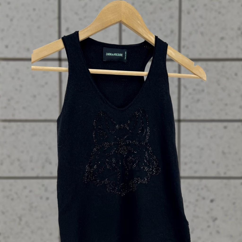 Zadig & Voltaire Zadig & Voltaire Tank Shirt XS Ladies 100% Merino Wool Black Sleeveless Knit Top Weekend Vintage: No Womens XS Black Merino Wool Tank Top Shirt Size XS / US 0-2 / IT 36-38 - 1 Thumbnail
