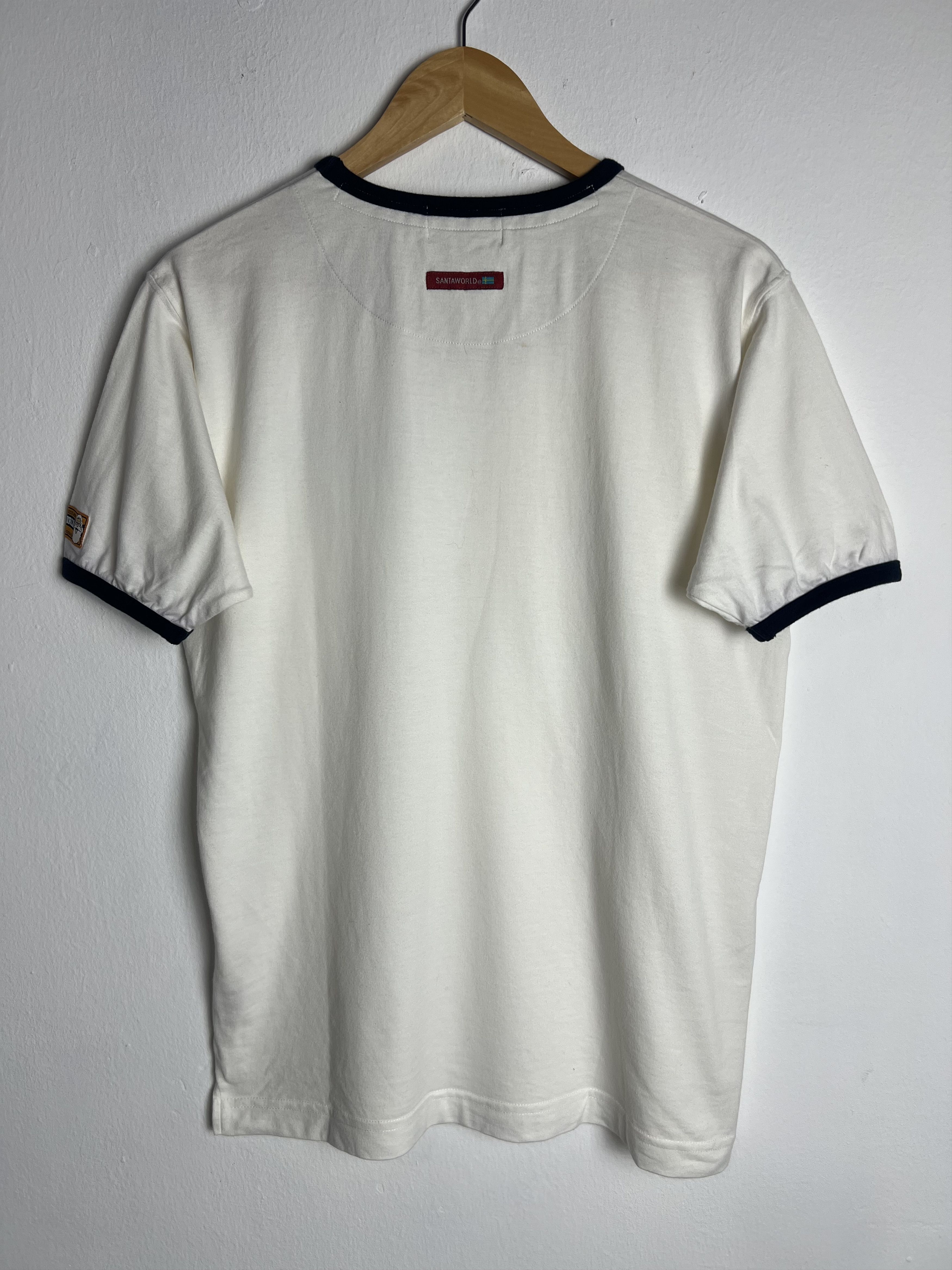Vintage Santa World Ringer White Tee Size US M / EU 48-50 / 2 - 6 Thumbnail