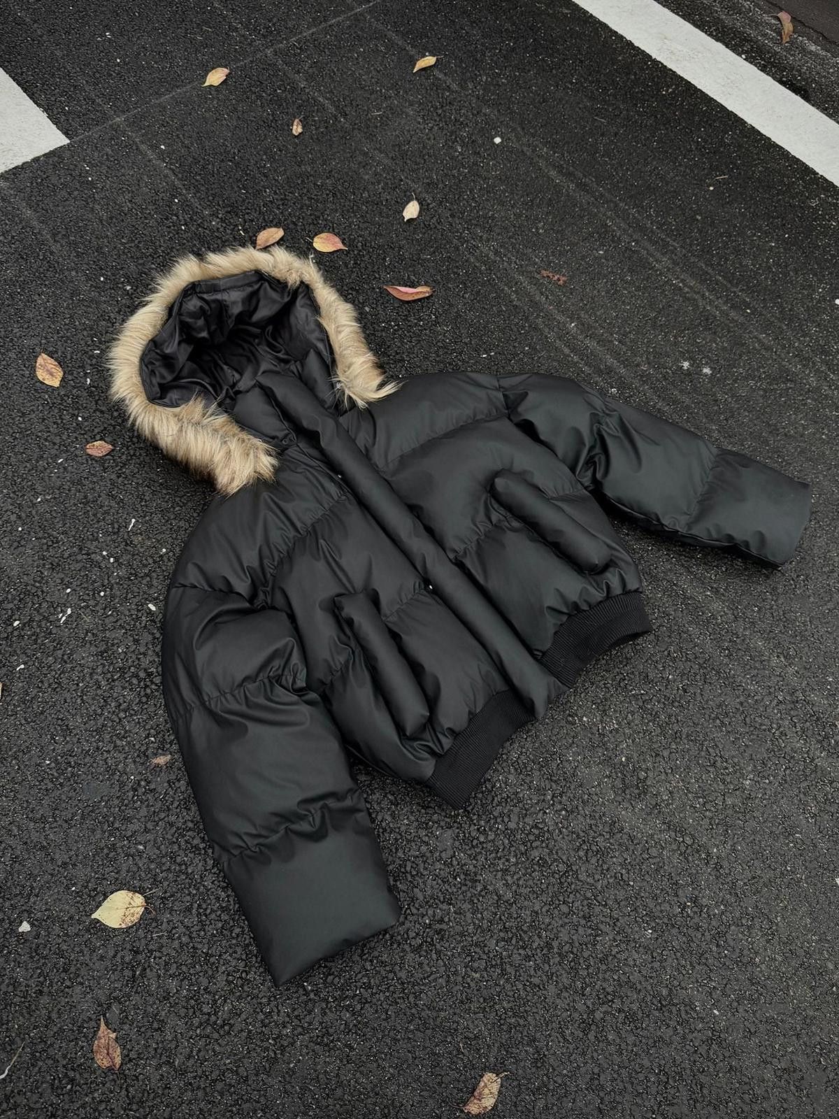 Japanese Brand Black Puffer Jacket with Faux Fur Hood Size US M / EU 48-50 / 2 - 2 Thumbnail