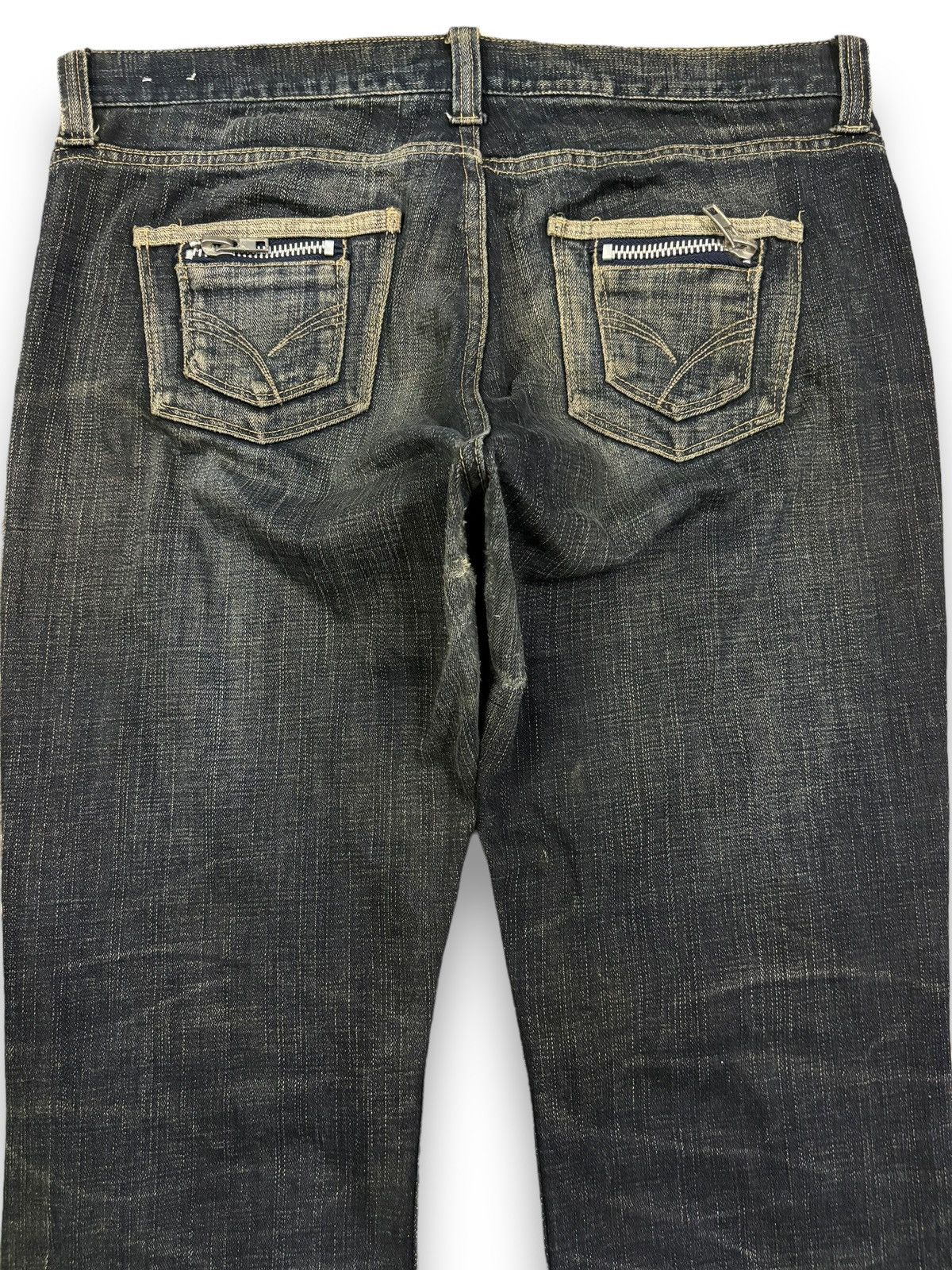 Hysteric Glamour Vintage Japanese Brand Studded Pocket Washed Flare Jeans Size US 33 - 14 Thumbnail