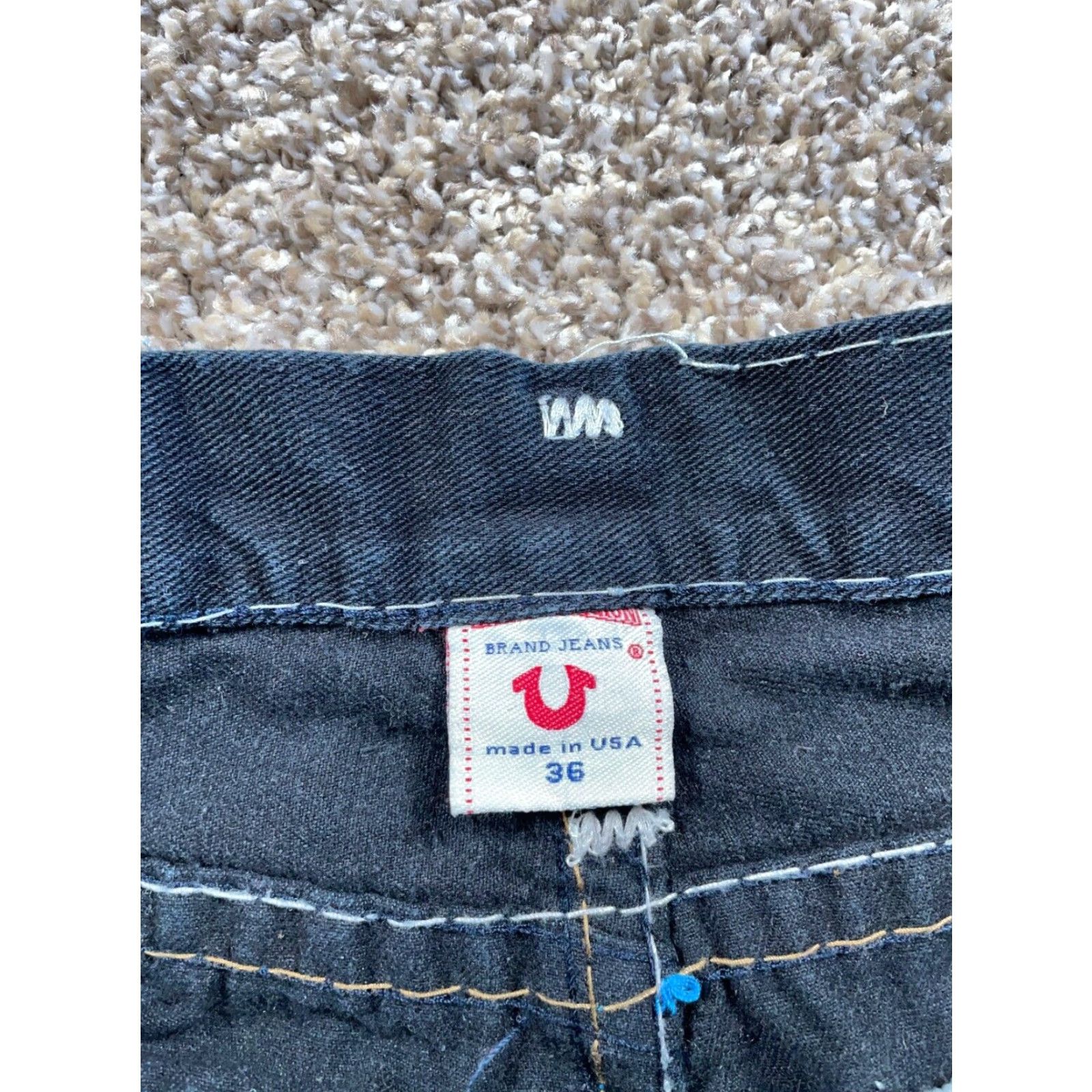 True Religion VINTAGE True Religion Billy Super T Jeans Men's 33 x 32 Black Distressed Straight 90s Rock Size US 33 - 4 Thumbnail