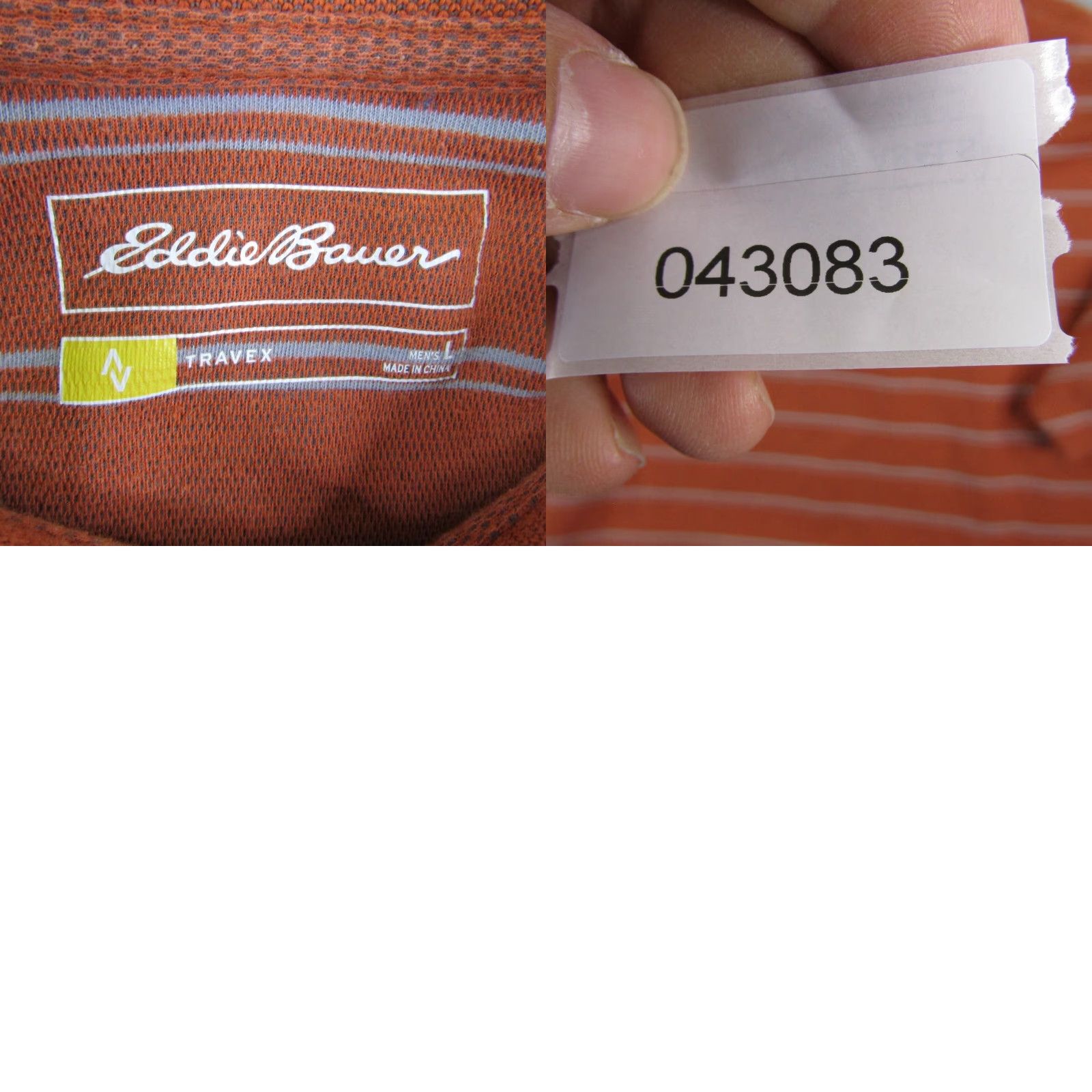 Eddie Bauer Eddie Bauer Polo Shirt Mens L Orange Striped Travex Knit Cotton Blend Shirt Polo Casual Outdoor Sports Mens L Size US L / EU 52-54 / 3 - 8 Thumbnail