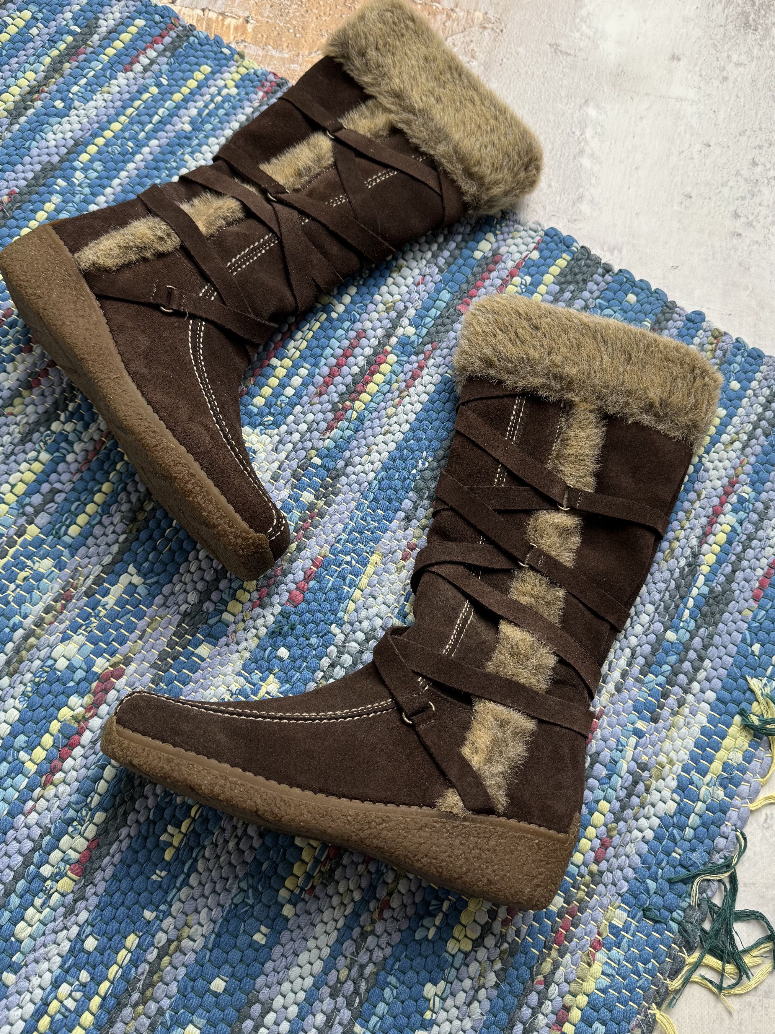 Vintage Vintage Suede Boots With Bondage A8(V1)D15 Size US 9 / IT 39 - 3 Thumbnail