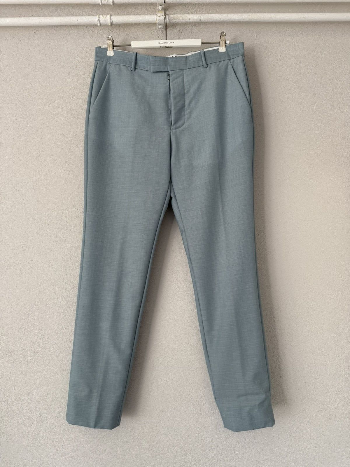 Maison Margiela Maison Margiela Blue Trousers in Wool-Mohair Blend Size US 30 / EU 46 - 1 Thumbnail