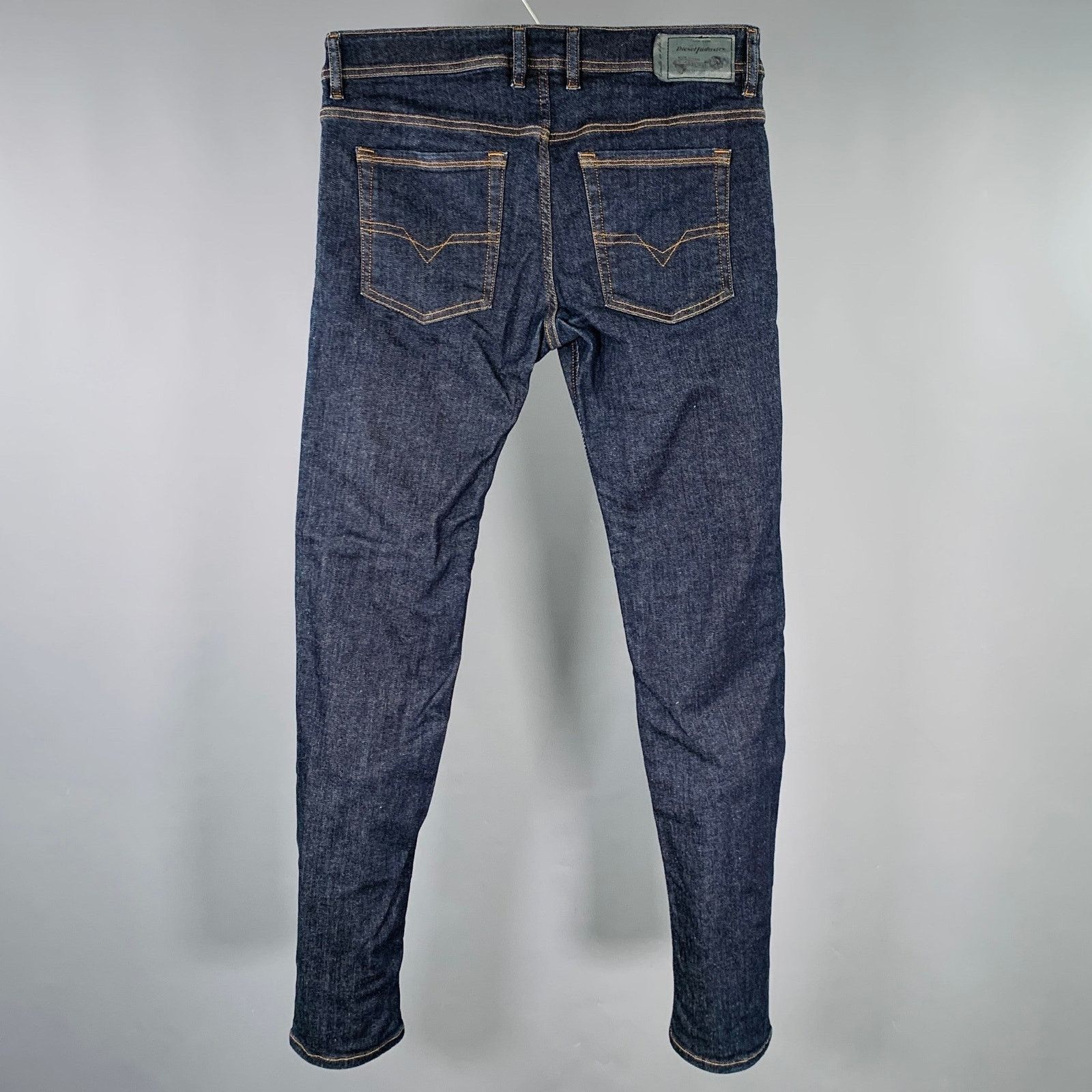 Diesel 30 Troxer Blue Contrast Stitch Cotton Blend Skinny Jeans Size US 30 / EU 46 - 3 Thumbnail