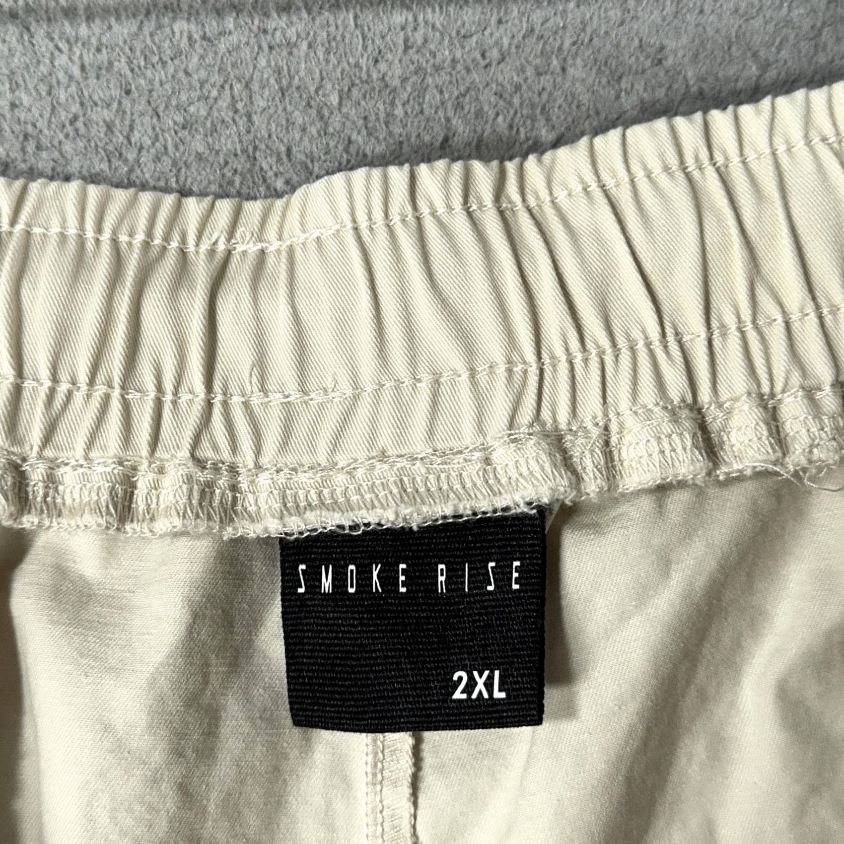 Vintage Smoke Rise Cargo Shirt Set Mens 2XL Beige Elastic Waist 7" Inseam Patch Size US XXL / EU 58 / 5 - 3 Thumbnail