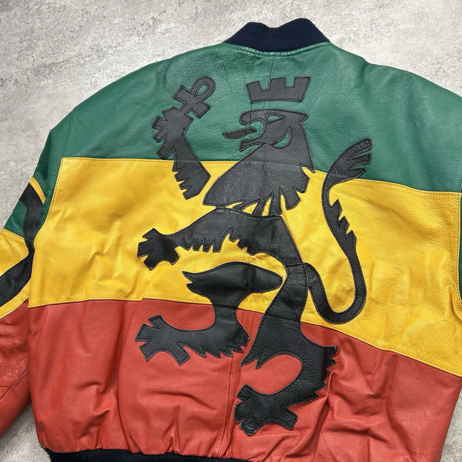 Vintage VTG MICHAEL HOBAN RASTA ZION LEATHER BOMBER JACKET SIZE M Size US M / EU 48-50 / 2 - 3 Thumbnail