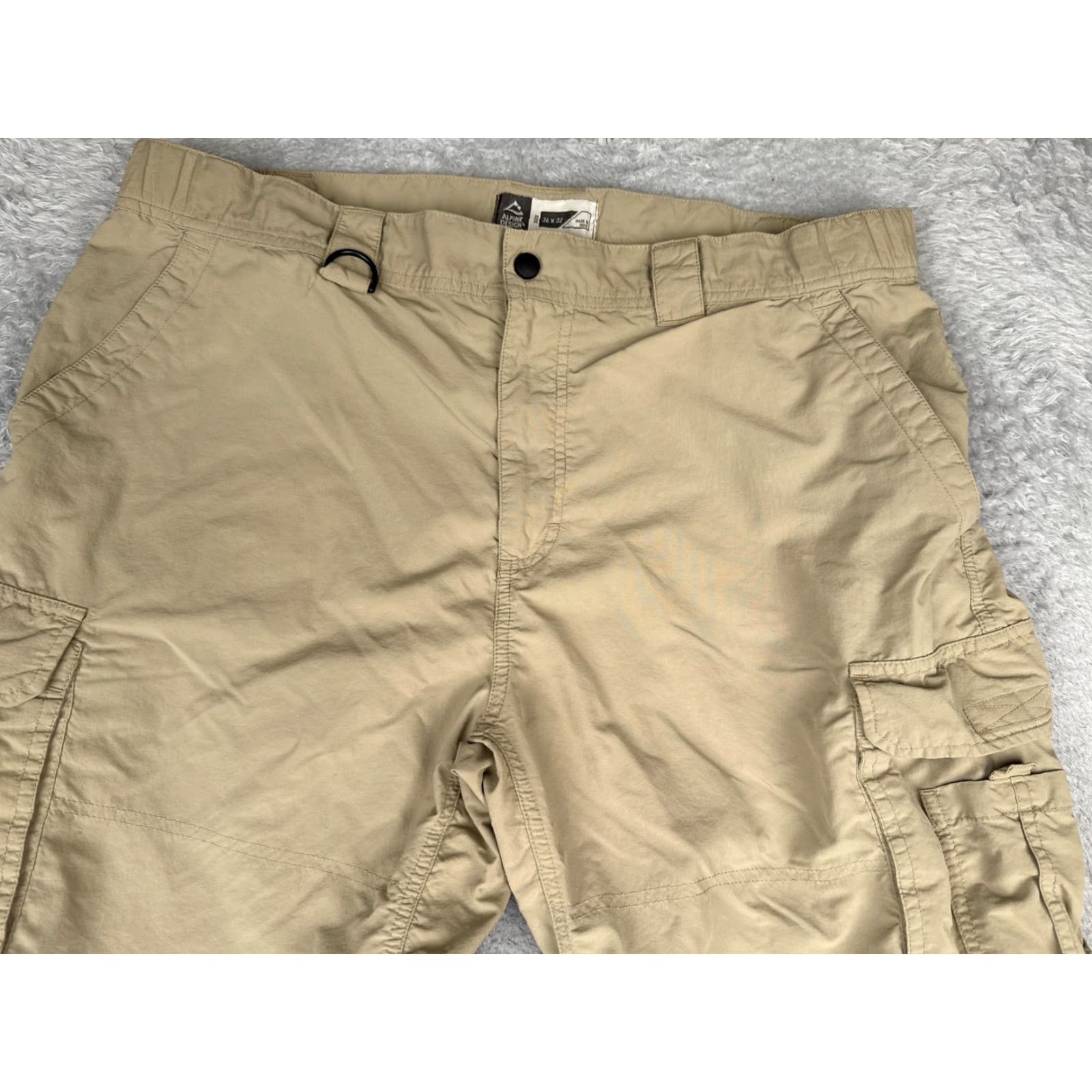 Vintage Alpine Design Pants Mens 36x32 Beige Convertible Cargo Hiking Outdoor Ankle Zip Size US 36 / EU 52 - 4 Thumbnail