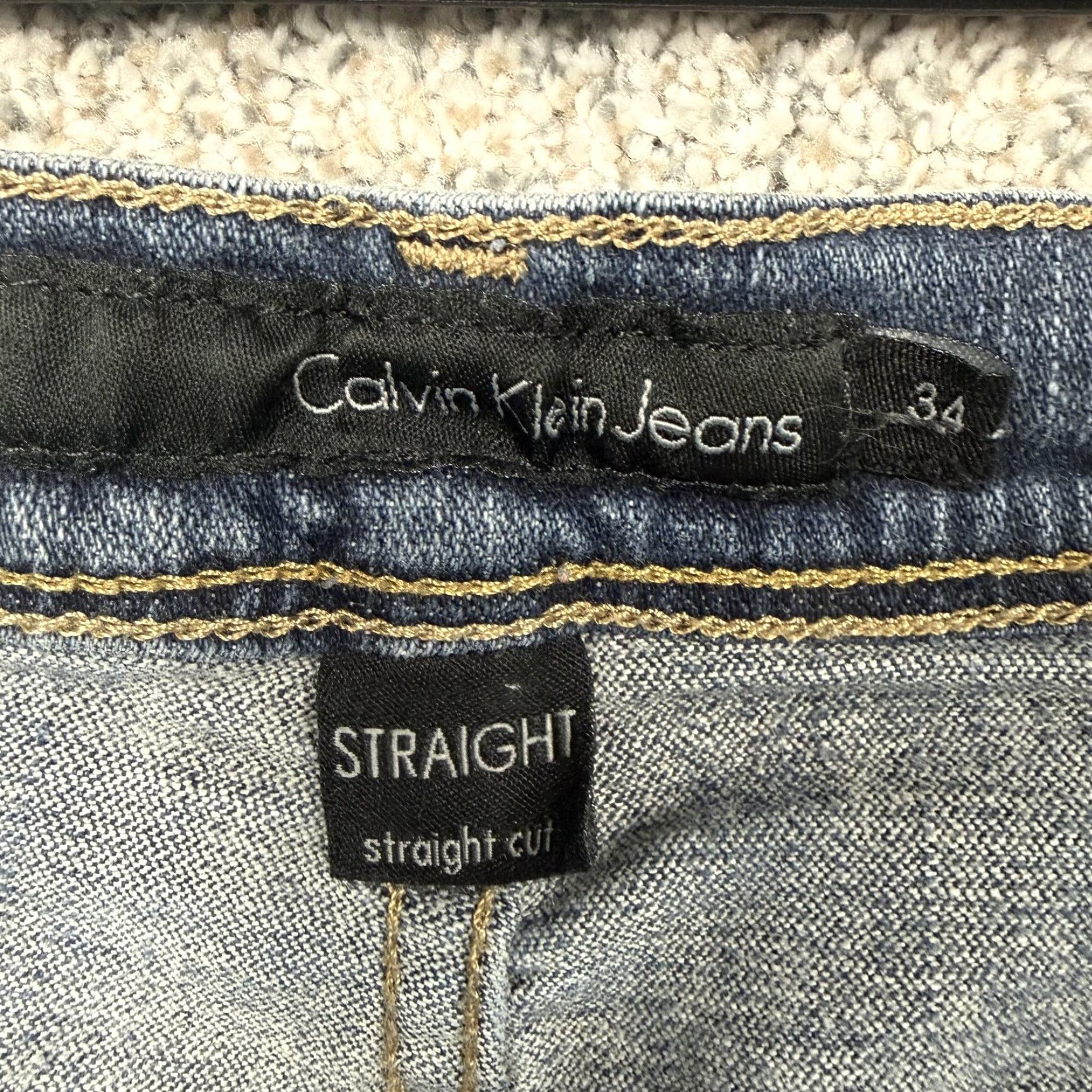 Vintage Calvin Klein Jeans Mens 34x31 Blue Straight Leg Stretch Denim Jeans Size US 34 / EU 50 - 7 Thumbnail
