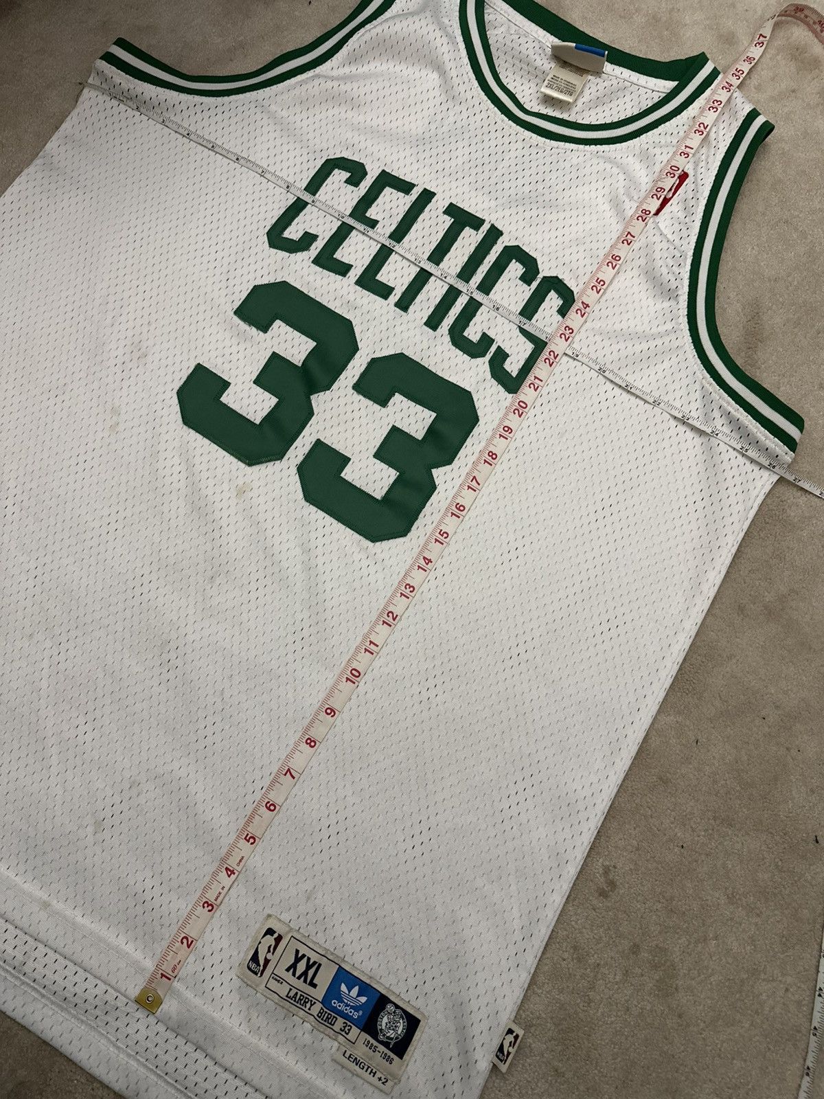 Adidas Boston Celtics Larry Bird #33 Adidas NBA Home Jersey SizeXXL Size US XXL / EU 58 / 5 - 11 Thumbnail
