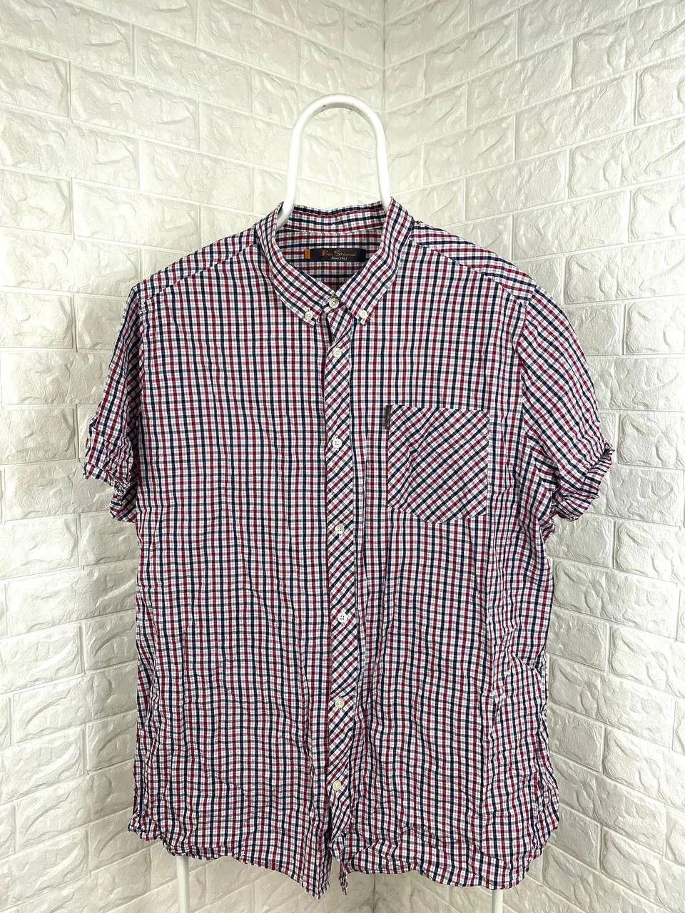 Ben Sherman Vintage Ben Sherman Red Navy Checkered Short Sleeve Shirt Size US XL / EU 56 / 4 - 1 Thumbnail