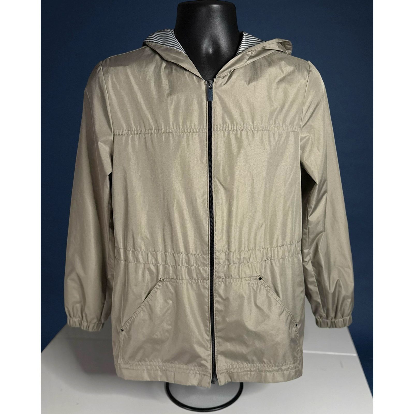Other Laura Scott Women’s Hooded Windbreaker Zip Jacket – Beige Size S / US 4 / IT 40 - 1 Thumbnail