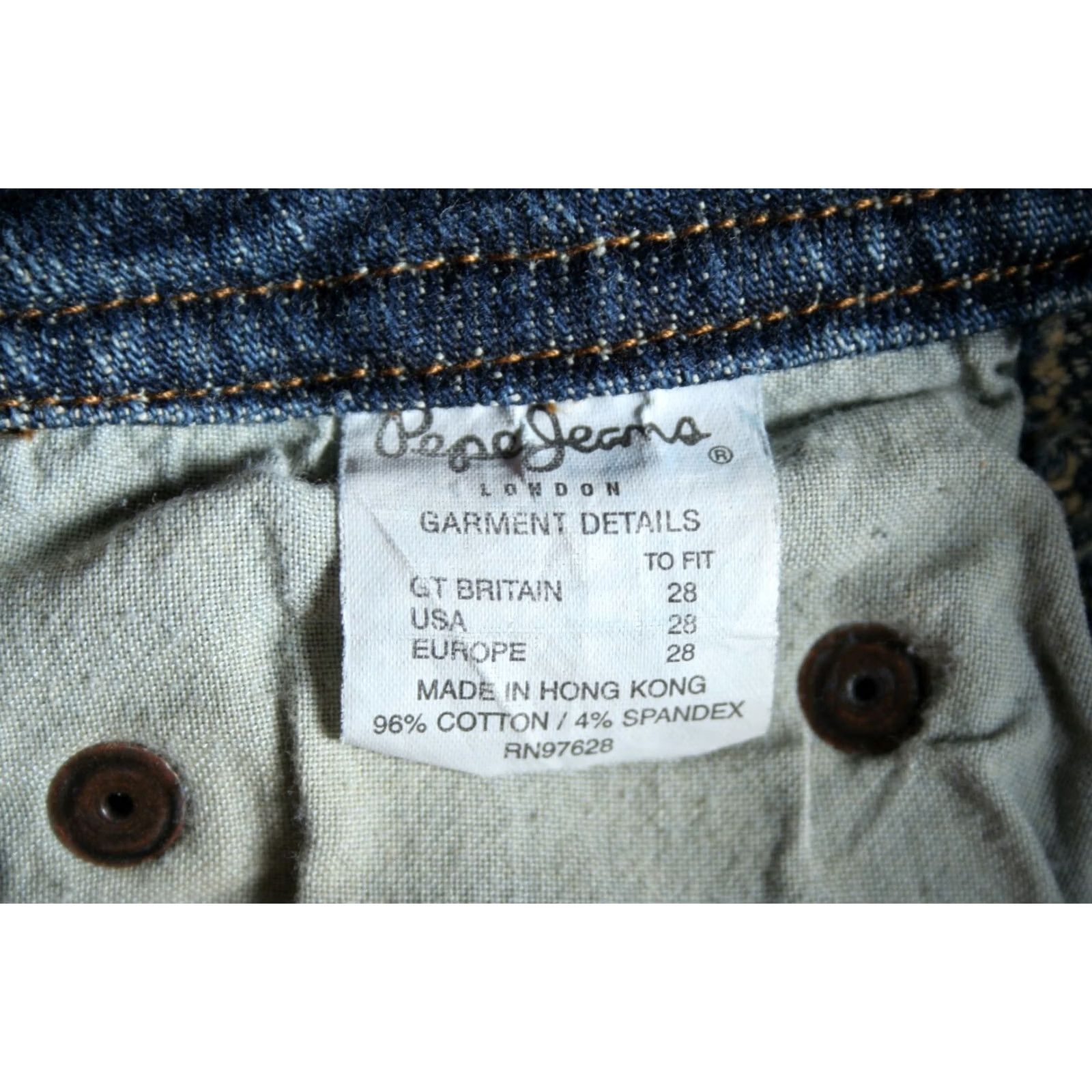 Pepe Jeans VINTAGE Pepe Jeans Jeans Bootcut Women 28 Blue Denim Stretch Frayed Side Seams Corded Rise 8.5-10.5 Inseam 32 Mens Womens Girls Size 28" / US 6 / IT 42 - 8 Thumbnail