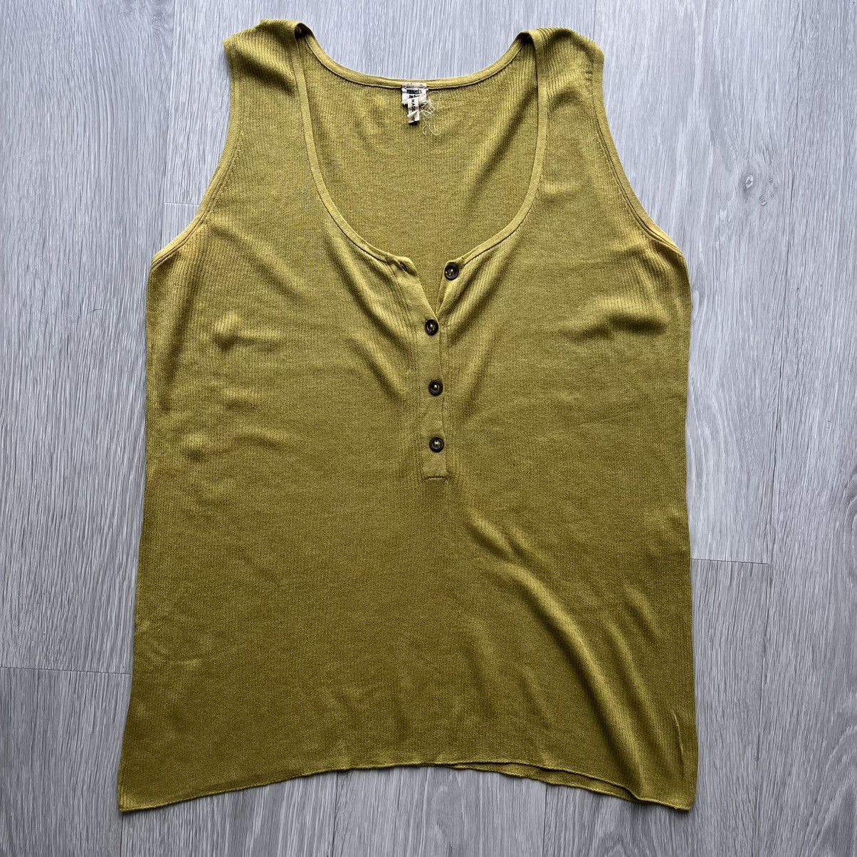 Hermes Hermès Gaultier Era Silk Blend Green Button Top Size M / US 6-8 / IT 42-44 - 1 Thumbnail