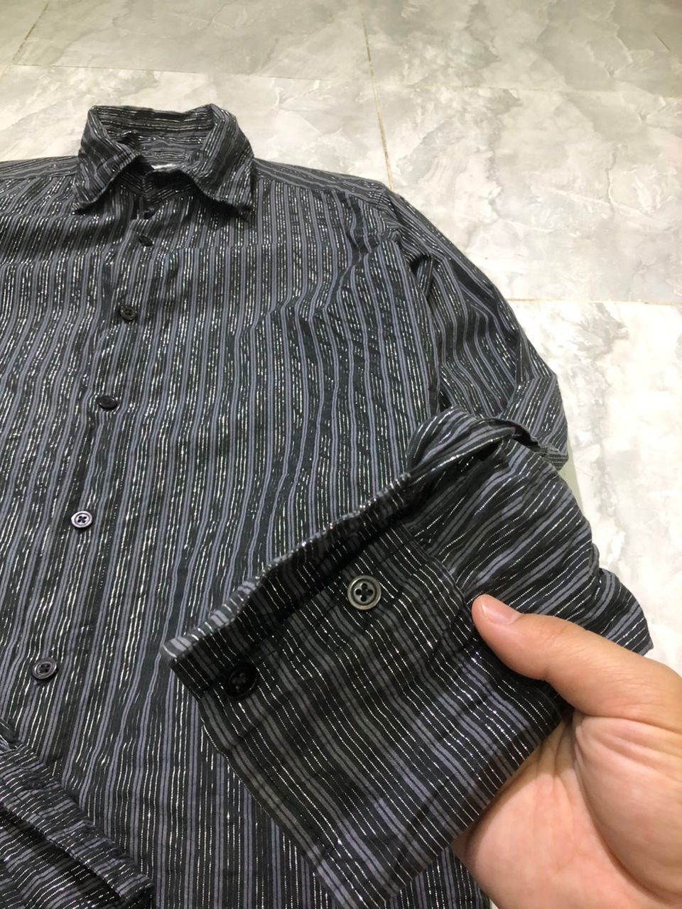 Designer × Japanese Brand Buona GIonata Shiny Stripes Button-ups Shirt Size US M / EU 48-50 / 2 - 8 Thumbnail