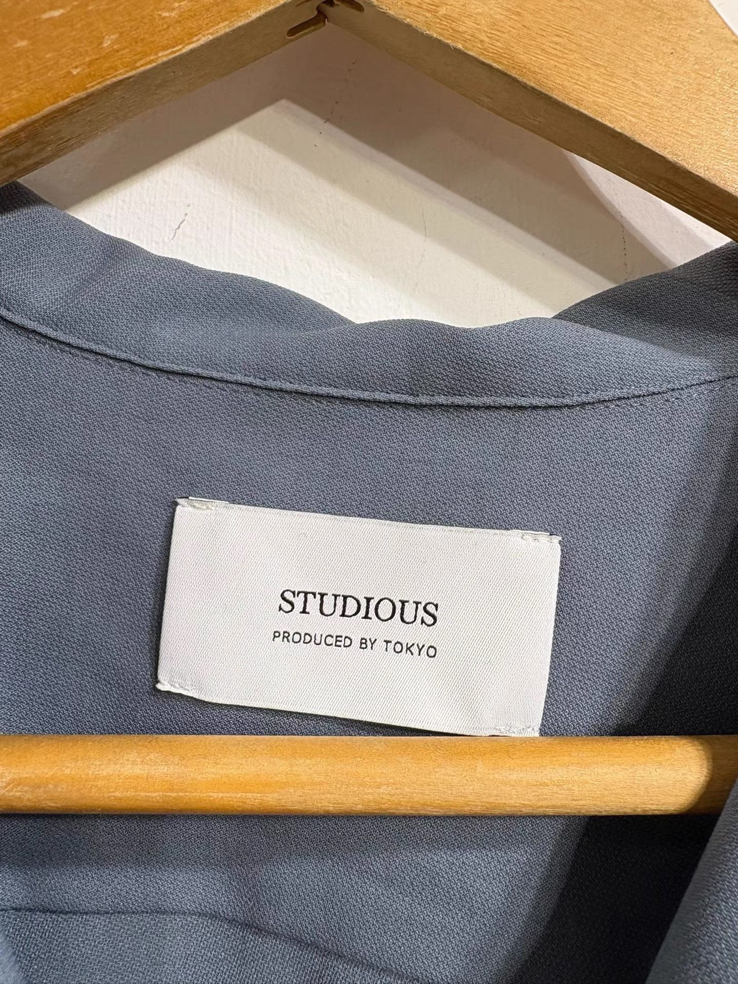 STUDIOUS STUDIOUS Cuban Collar Haze Blue Grey Shirt K29 Size US S / EU 44-46 / 1 - 3 Thumbnail