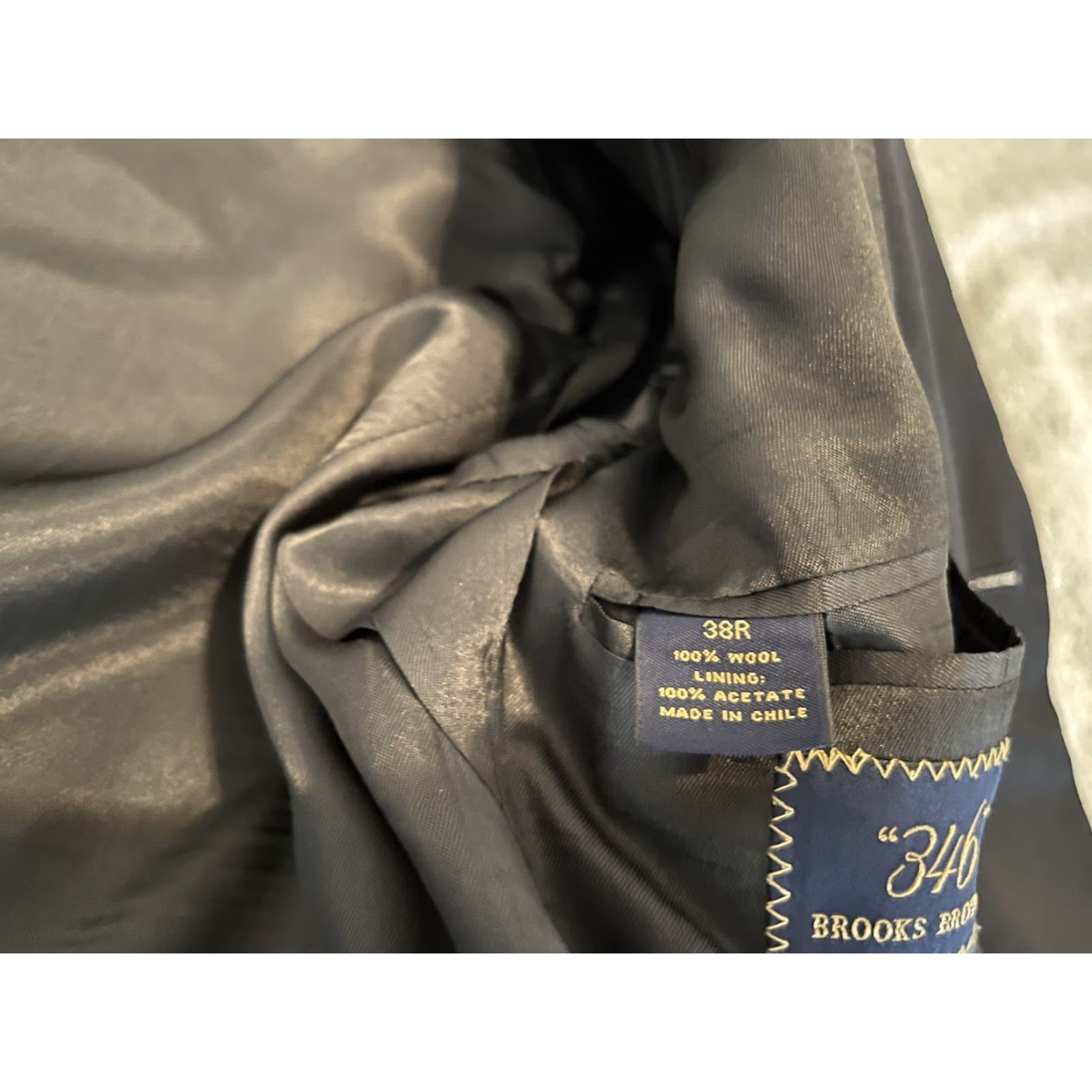 Brooks Brothers Brooks Brothers Blazer Jacket 3 Button Wool Black 38R Mens Coat Sport Coat Size 38R - 5 Thumbnail