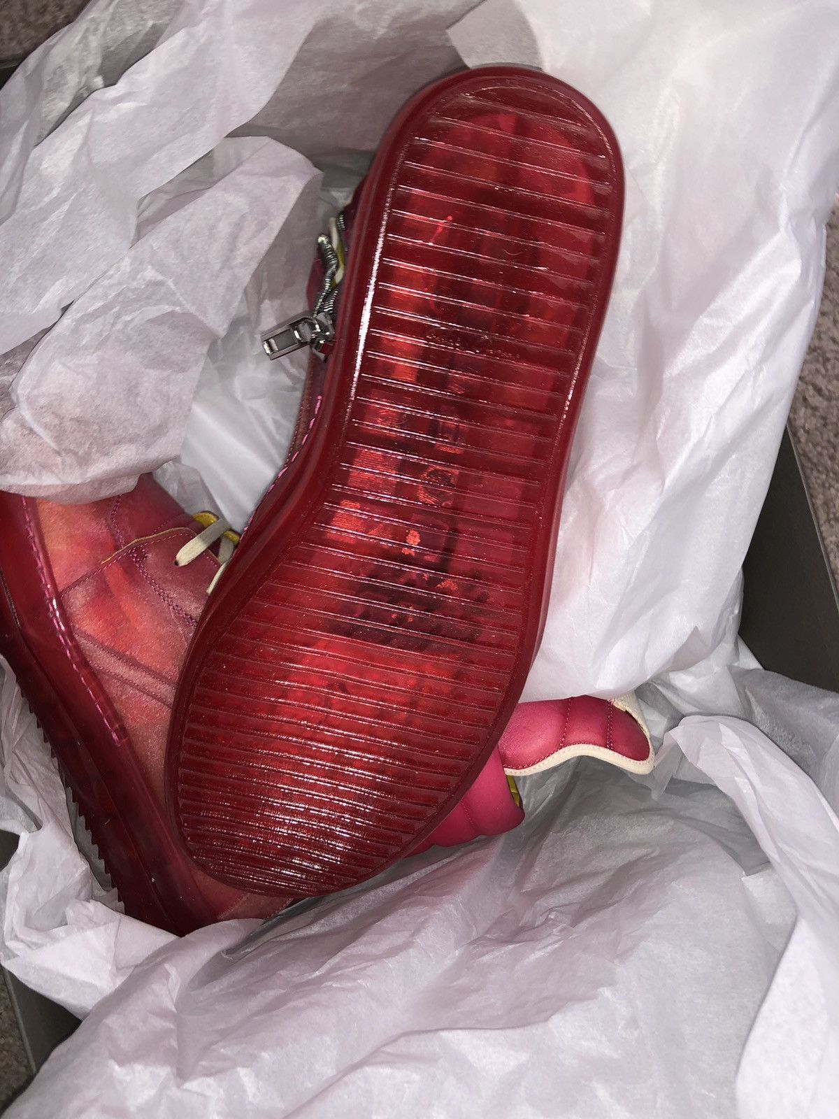 Rick Owens × Rick Owens Drkshdw Rick owens Leather Shoes Geobasket Hotpink FUCHSIA Size US 11 / EU 44 - 6 Thumbnail