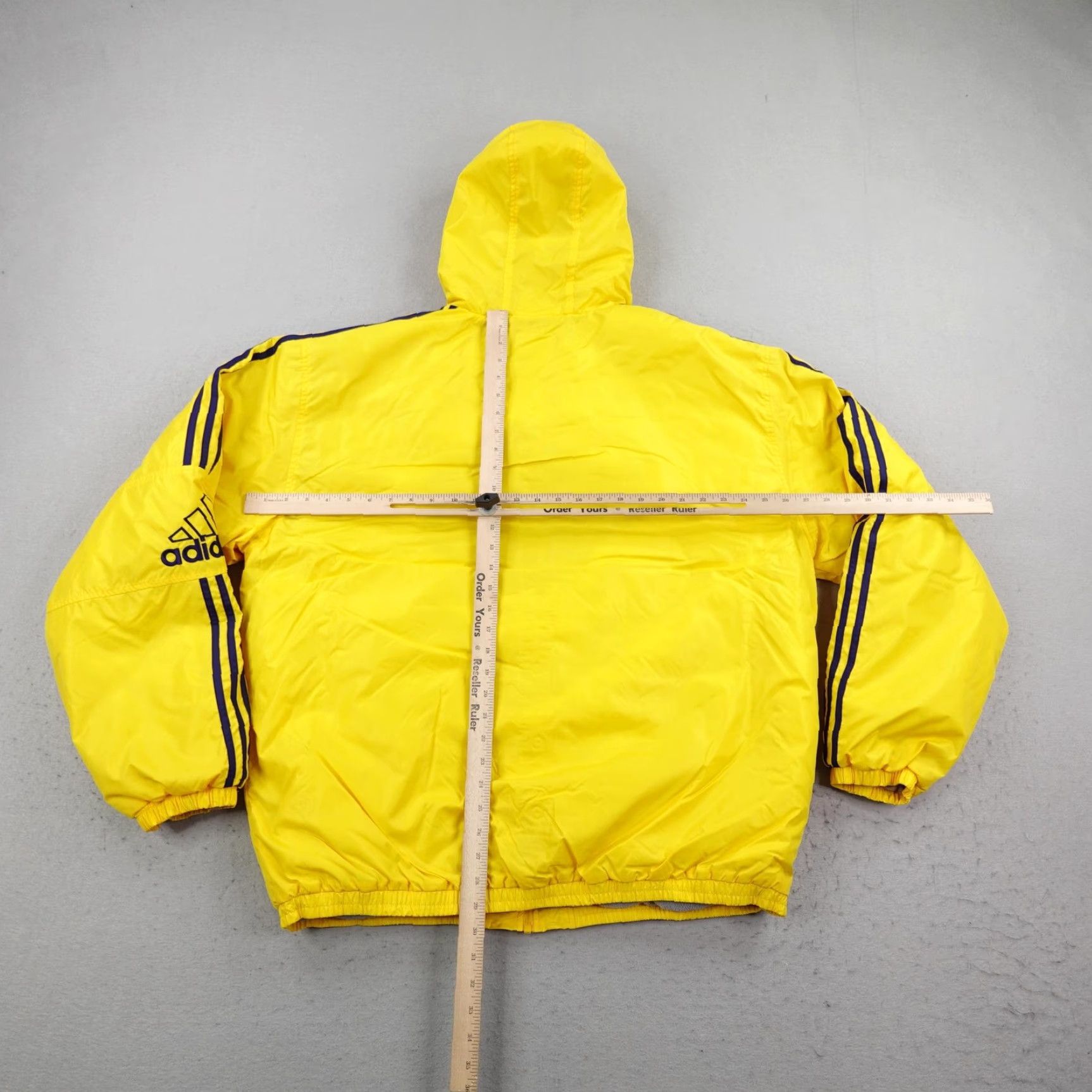 Adidas VINTAGE adidas Jacket Mens XL Yellow Hooded Fleece Lined Windbreaker Coat Y2K Size US XL / EU 56 / 4 - 5 Thumbnail