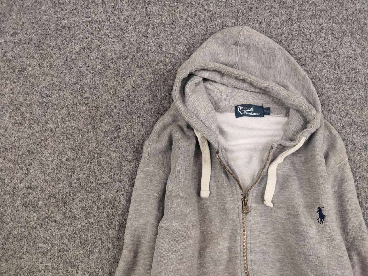 Polo Ralph Lauren Vintage 90's Polo Ralph Lauren Blank Zip Hoodie Usa style Size US XL / EU 56 / 4 - 11 Thumbnail