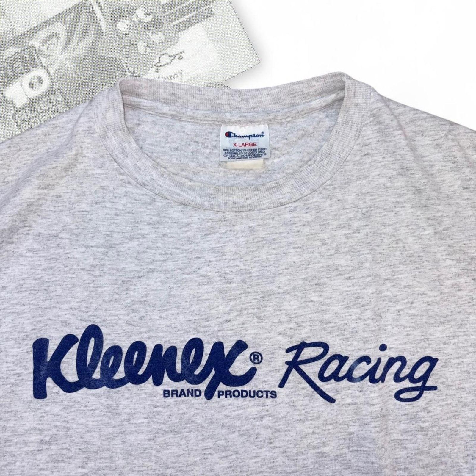 Champion Gray Vintage 90’s Champion Kleenex Racing Graphic Tee Size US XL / EU 56 / 4 - 1 Thumbnail