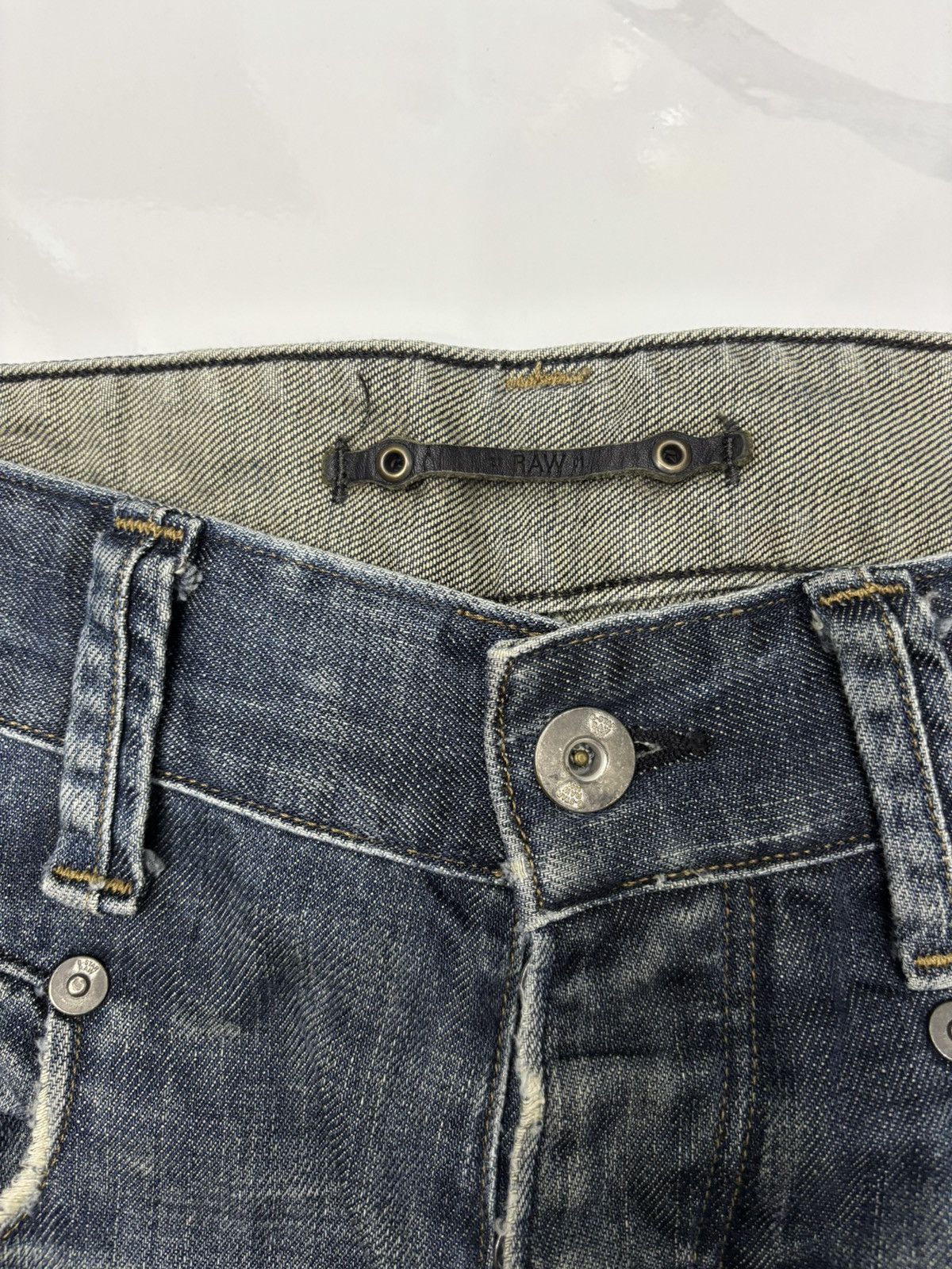 G-Star × If Six Was Nine × Le Grande Bleu (L.G.B.) G-STAR RAW BUCKLE BACK FADED DISTRESSED DENIM JEANS Size US 29 - 9 Thumbnail