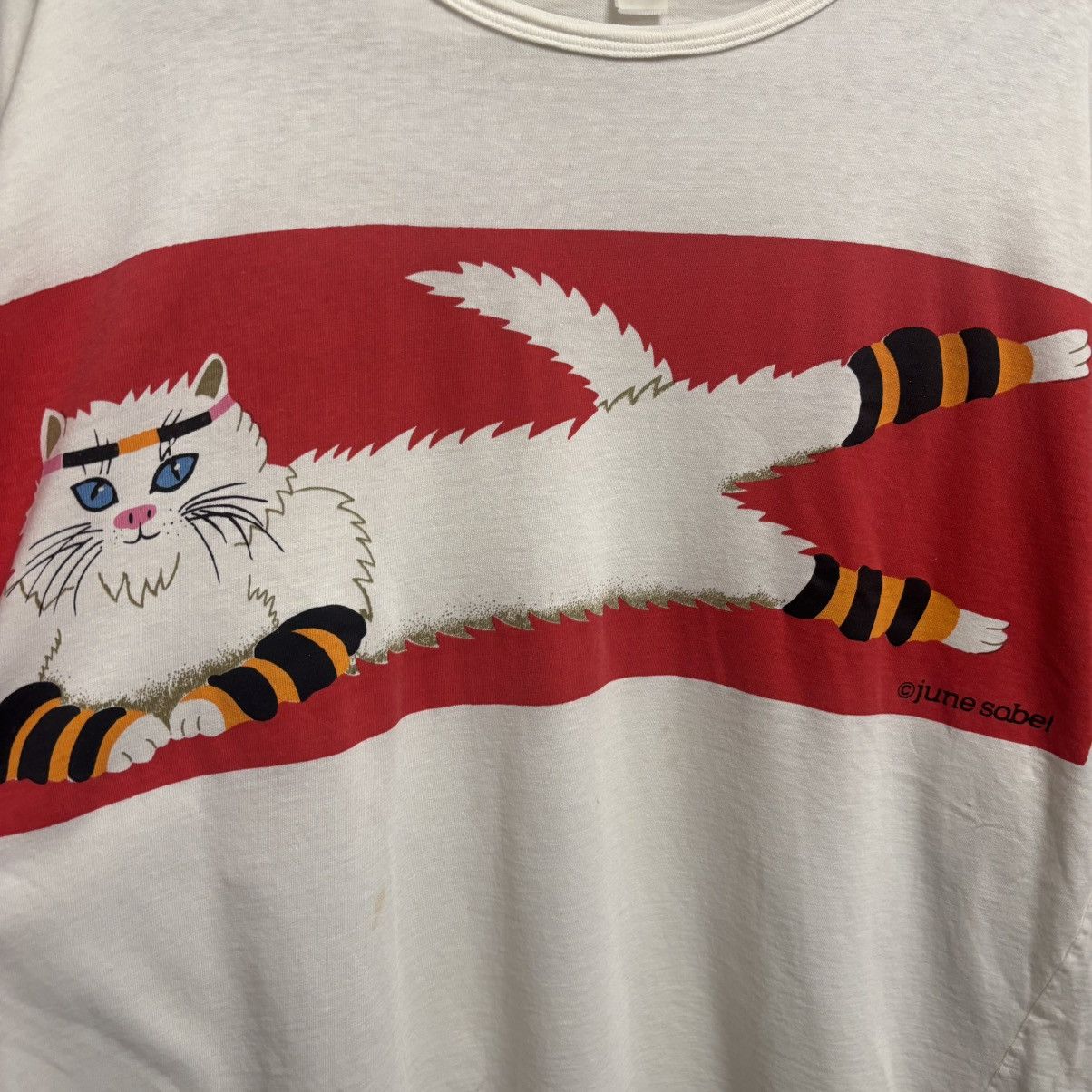 Hysteric Glamour Vintage 80s June Sobel Cat Graphic T-Shirt Grunge Punk Size US L / EU 52-54 / 3 - 3 Thumbnail