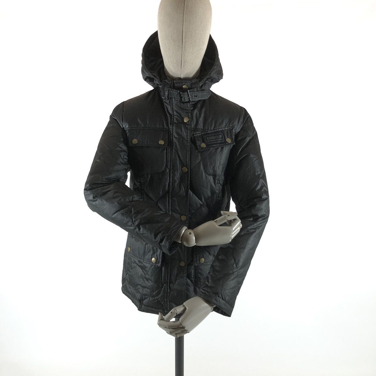 Barbour × Belstaff × Designer BARBOUR International Nation Hooded Down Parka Jacket Coat 8 Size M / US 6-8 / IT 42-44 - 3 Thumbnail