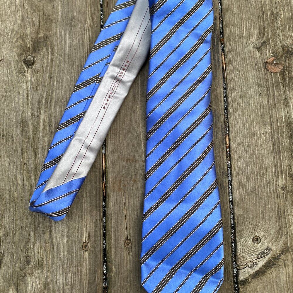 Ermenegildo Zegna Vintage 100% Silk Ermenegildo Zegna Silver Label Striped Ti Size ONE SIZE - 2 Thumbnail