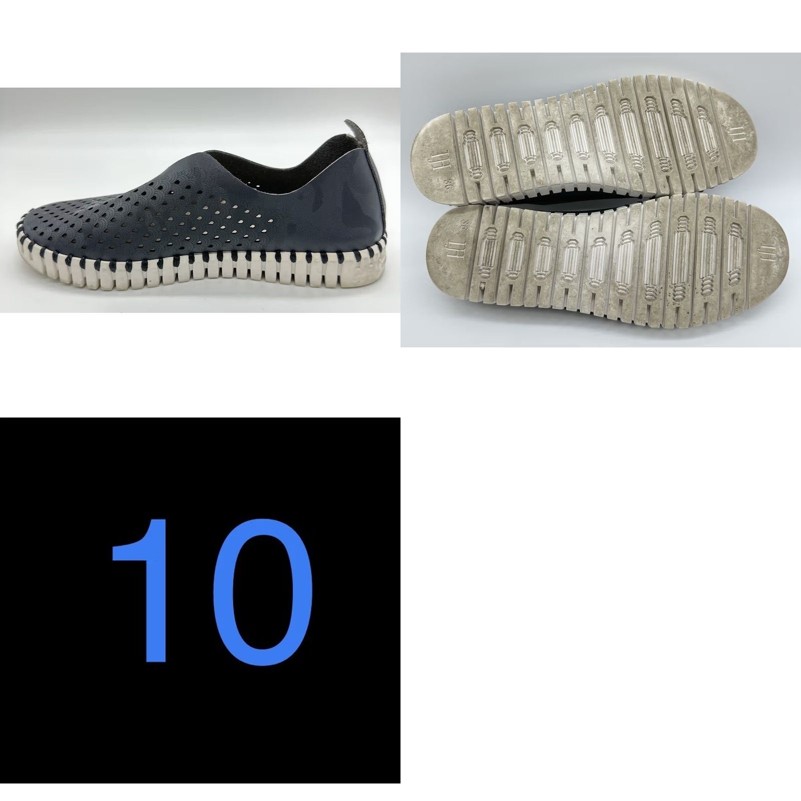 Vintage VINTAGE Isle Jacobsen Navy Blue Tulip Perforated White Sole Slip On Sneakers Women 36 6 Size US 6 / IT 36 - 8 Thumbnail