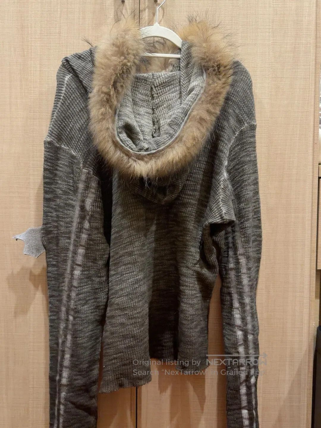 Japanese Brand Half Zip Hoodie with Fur Collar. Size S / US 4 / IT 40 - 3 Thumbnail