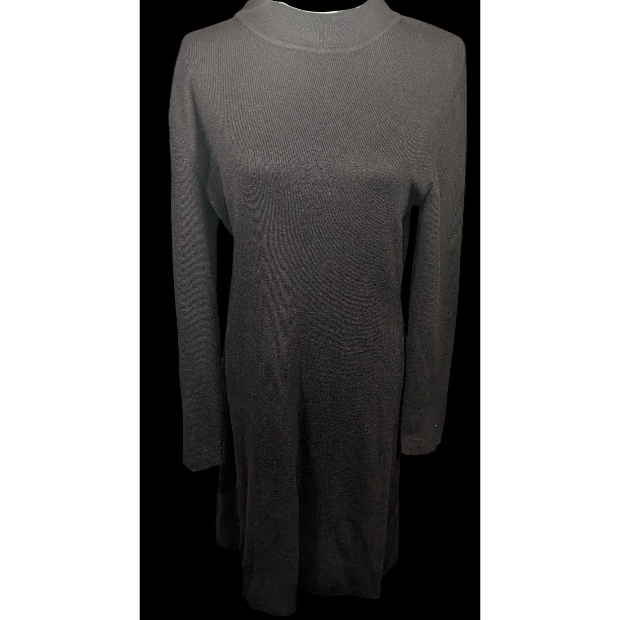 Other Lina Leonard Modest Long Sleeve Black Sweater Dress Size M / US 6-8 / IT 42-44 - 1 Thumbnail