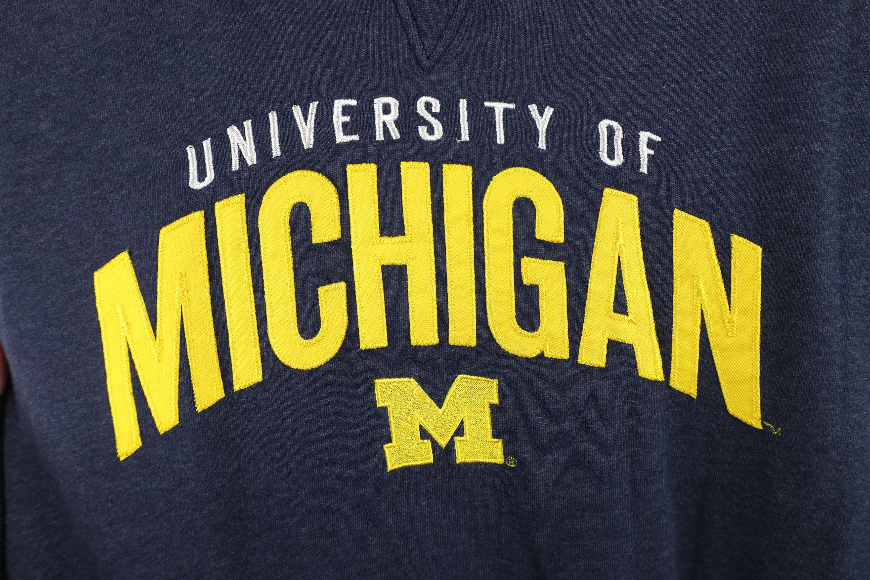 Vintage Vintage Spell University of Michigan Hoodie Sweatshirt Blue Size US XL / EU 56 / 4 - 4 Thumbnail