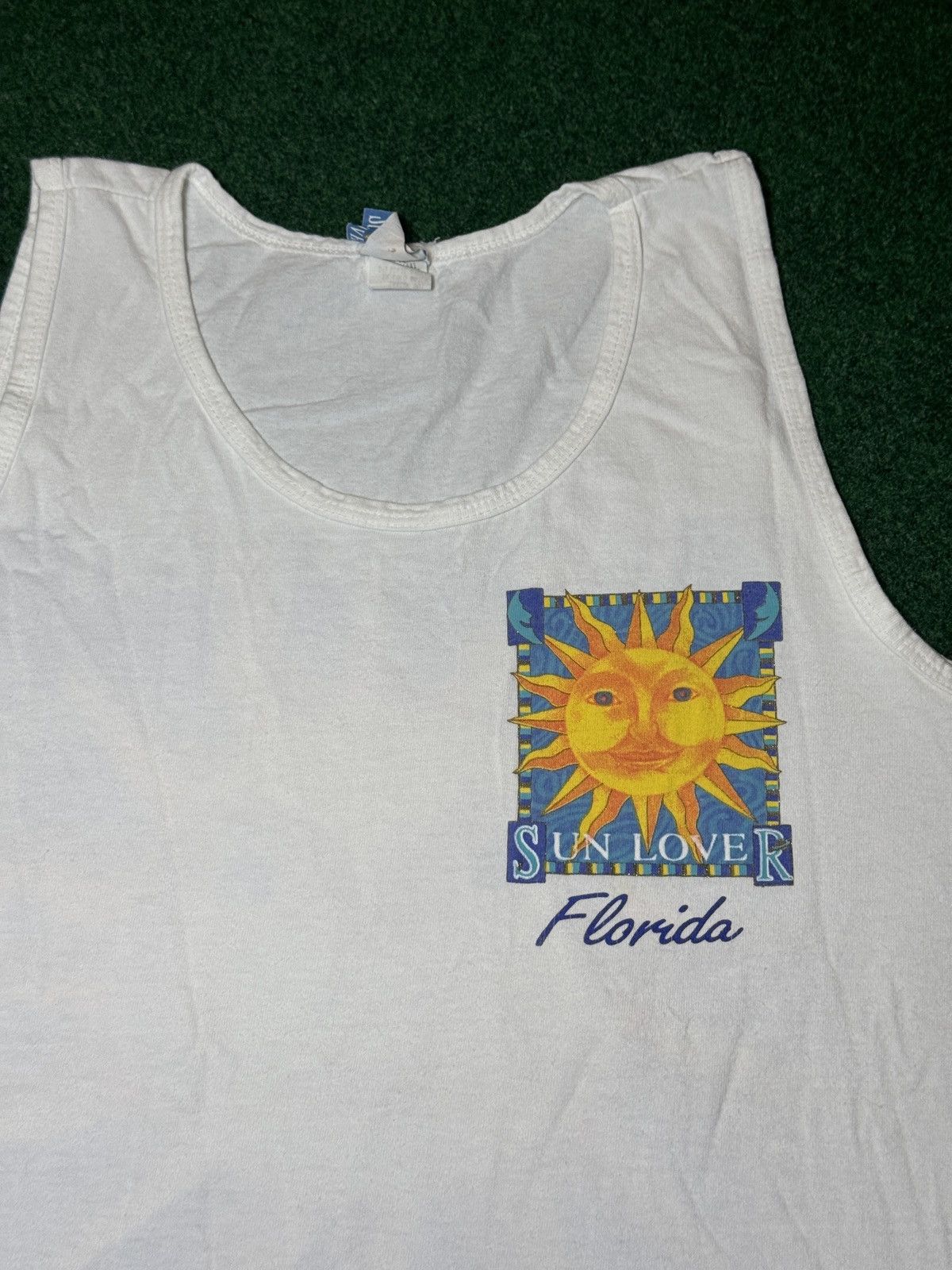 Vintage Vintage 90s Sun Lover Florida White Retro Lrg Tank Top Size US L / EU 52-54 / 3 - 4 Thumbnail