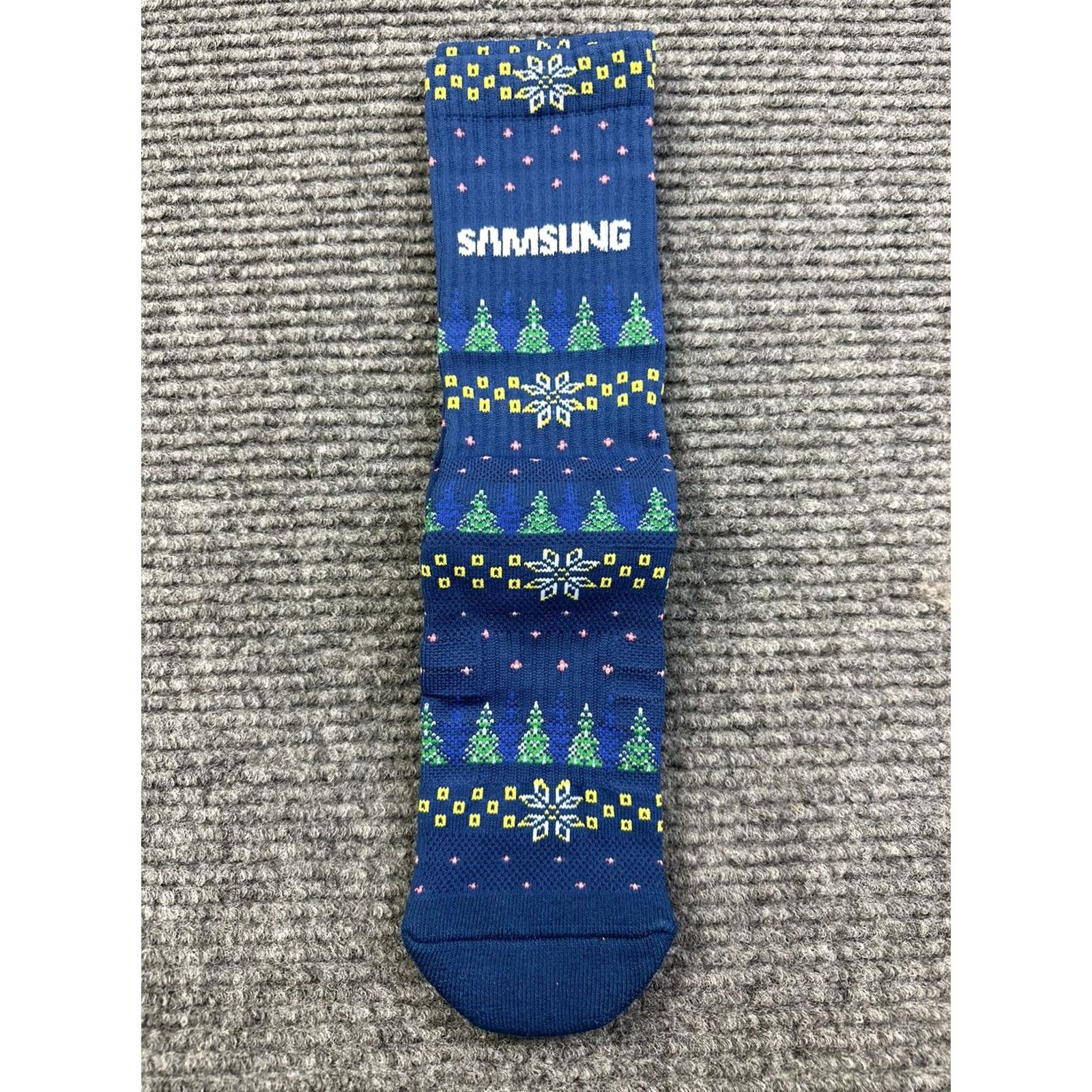Samsung VINTAGE Samsung Tube Socks Men Regular Blue Holiday Workwear Logo Graphic 1 Pair AA Size ONE SIZE - 3 Thumbnail