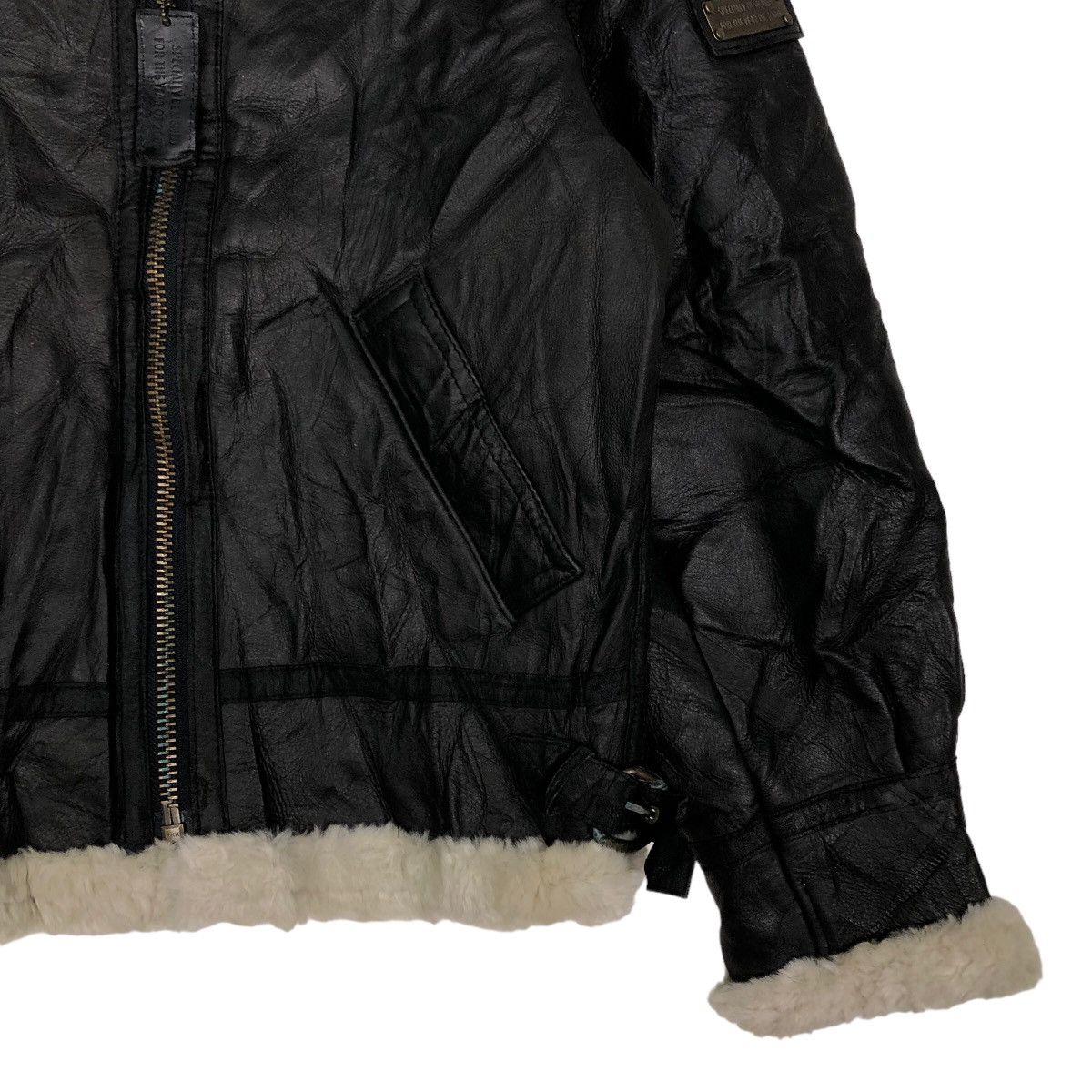 Japanese Brand 🔥Vtg Genuine Leather Jacket Suntory Coffee Boss Shearling Size US L / EU 52-54 / 3 - 6 Thumbnail